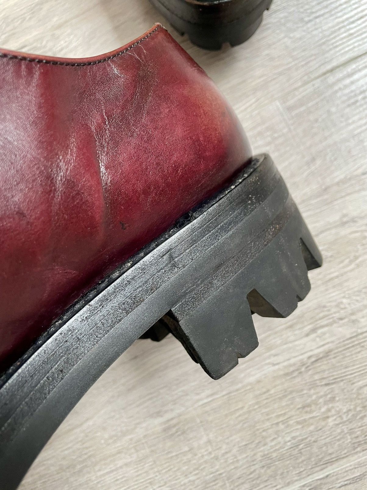 Prada Rare Prada FW13 Runaway Calfskin Burgundy Lug Sole Creepers Size US 9 / EU 42 - 13 Thumbnail