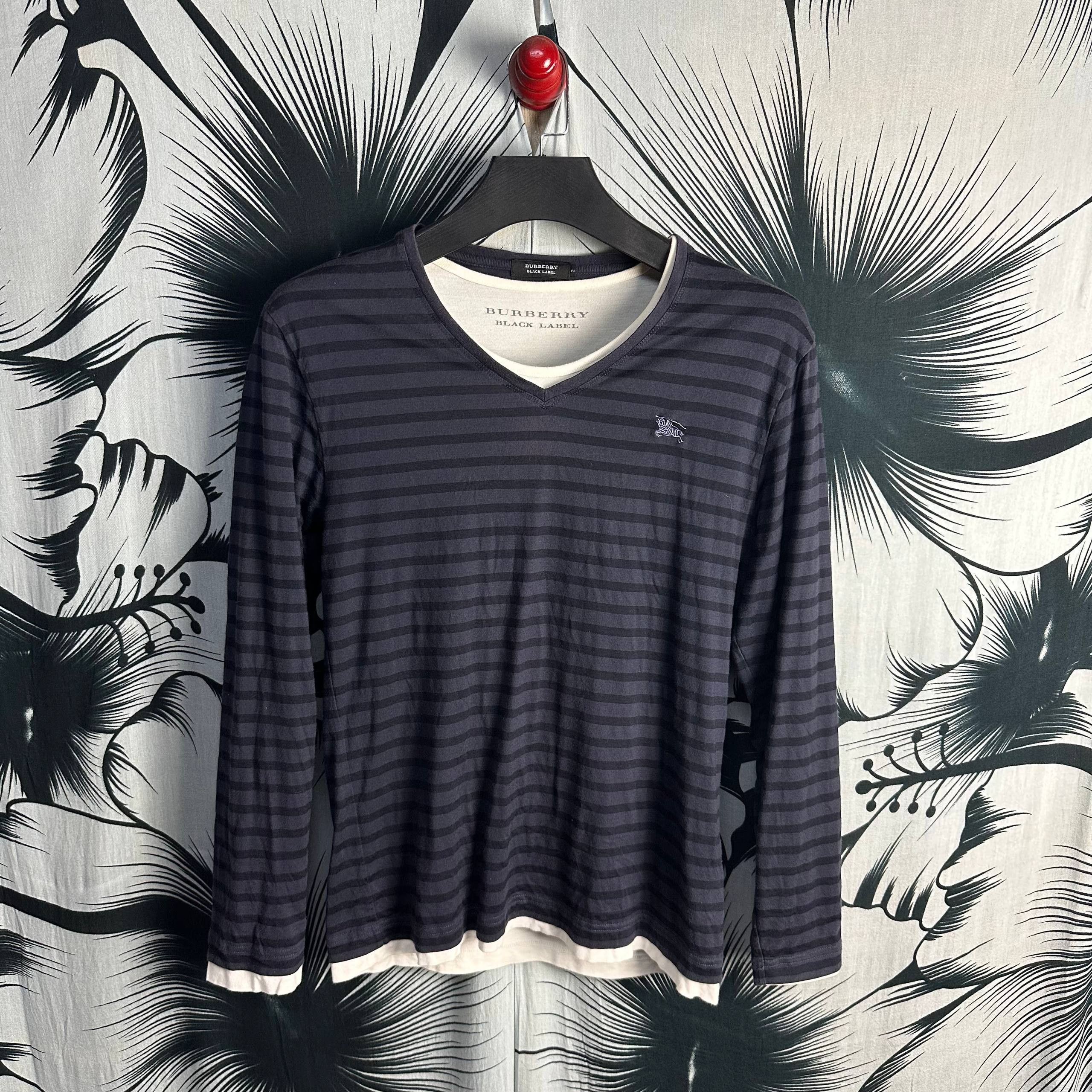 Burberry × Japanese Brand Vintage BURBERRY black label t-shirt