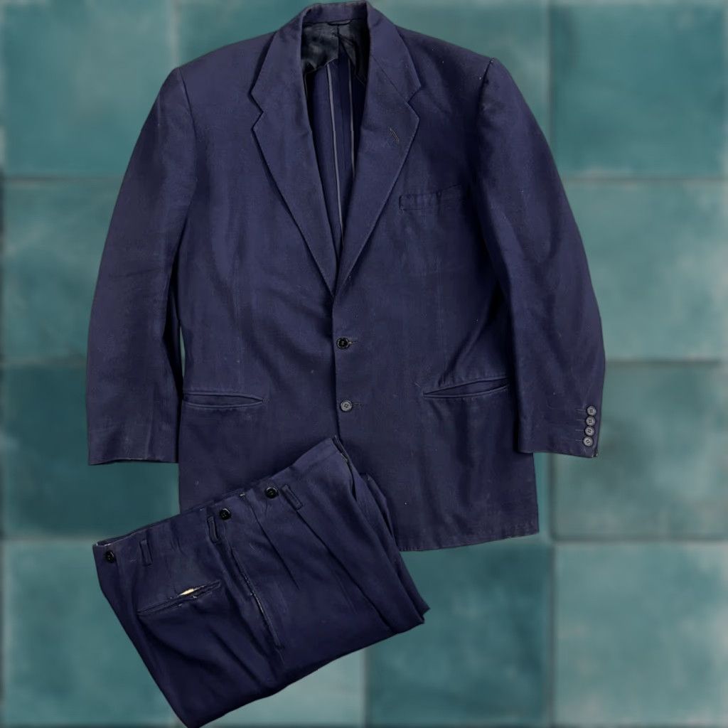 Austin Reed VTG Austin Reeds 2 PC Suit Jacket Pants Blue Rockabilly 1950s 42 Mens Size 42R - 1 Thumbnail