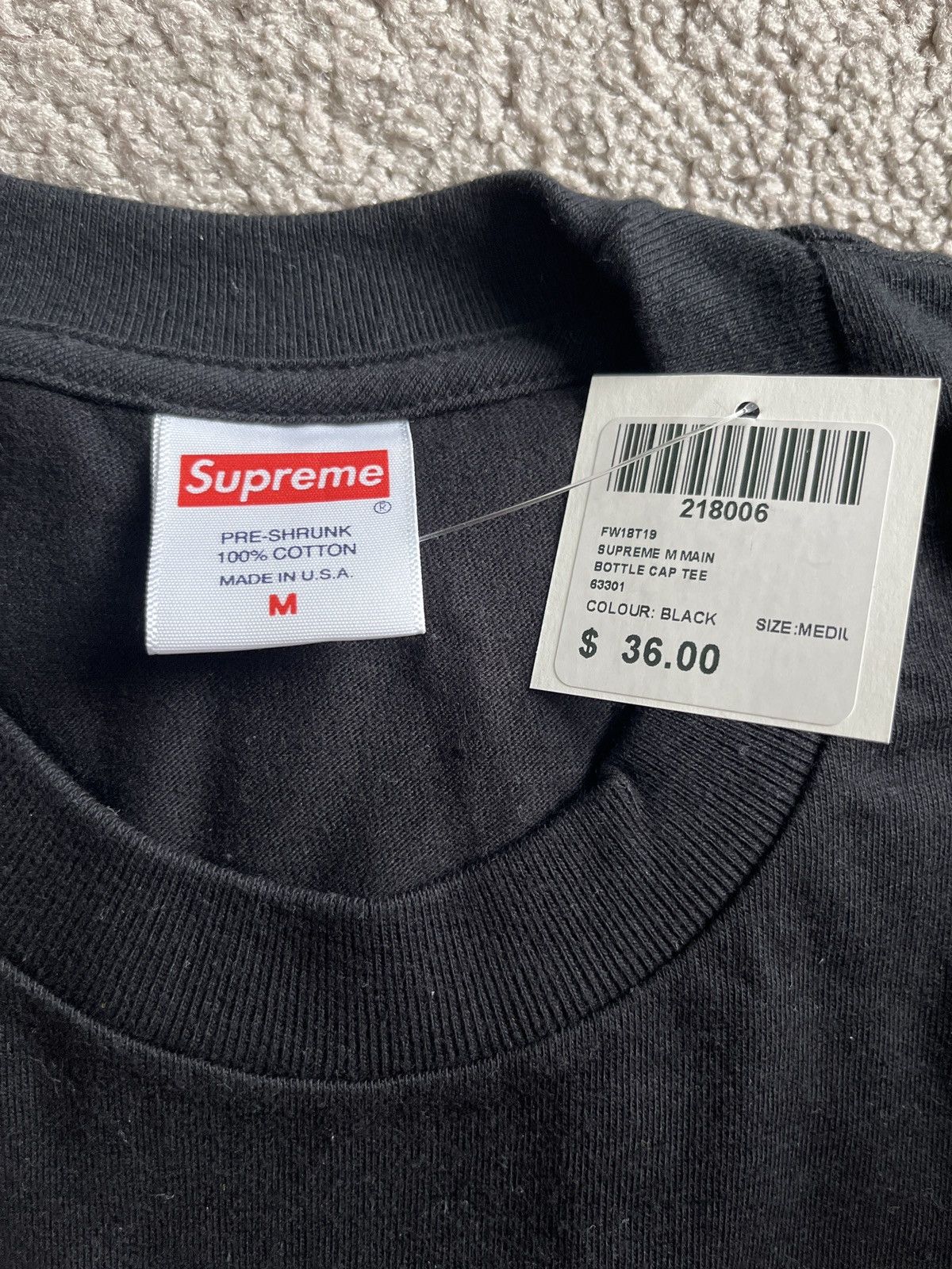 Supreme Supreme Bottle Cap tee size medium FW18 black Size US M / EU 48-50 / 2 - 3 Thumbnail