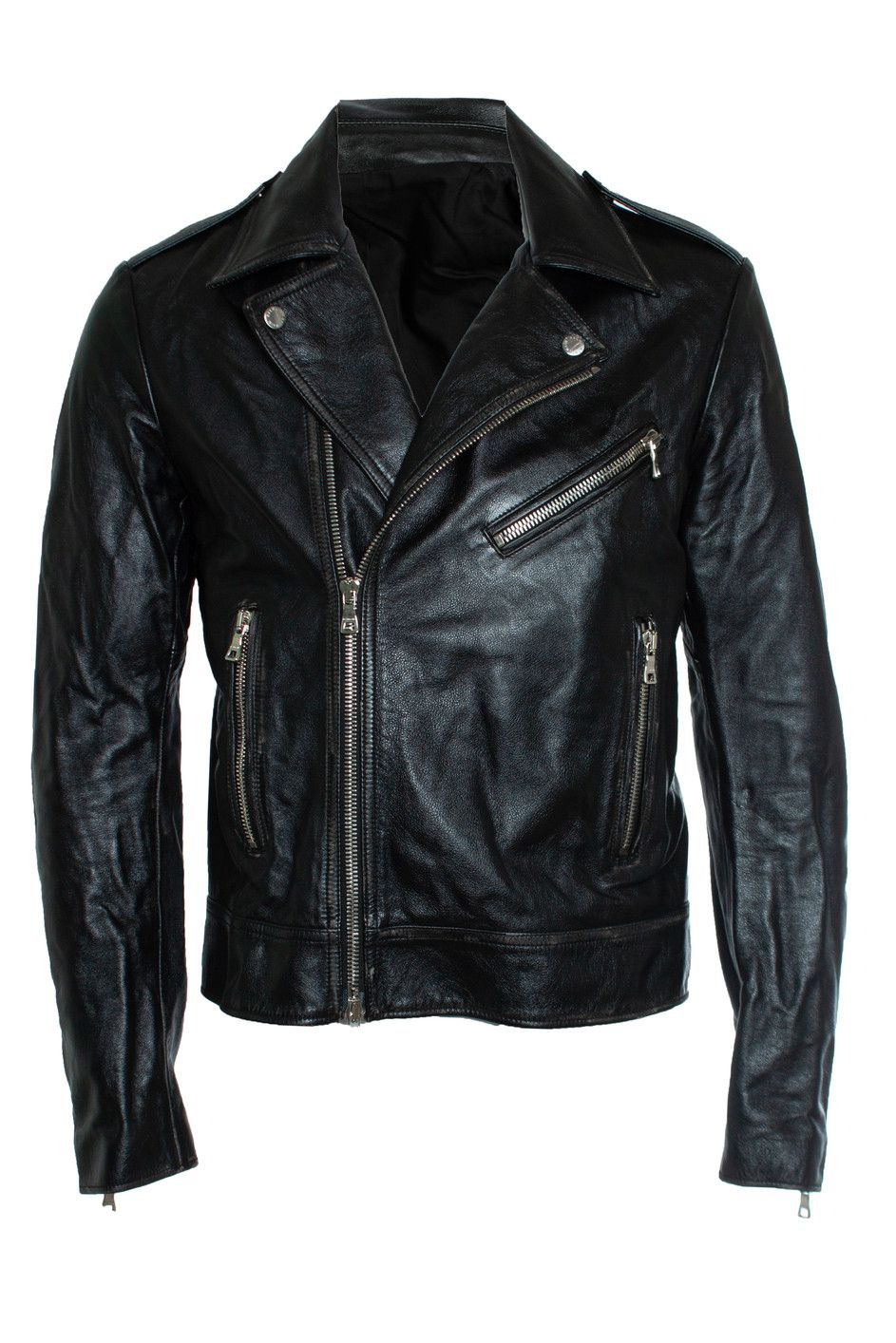 Balmain Balmain, Black leather biker jacket with zippers and logo Size US L / EU 52-54 / 3 - 1 Thumbnail