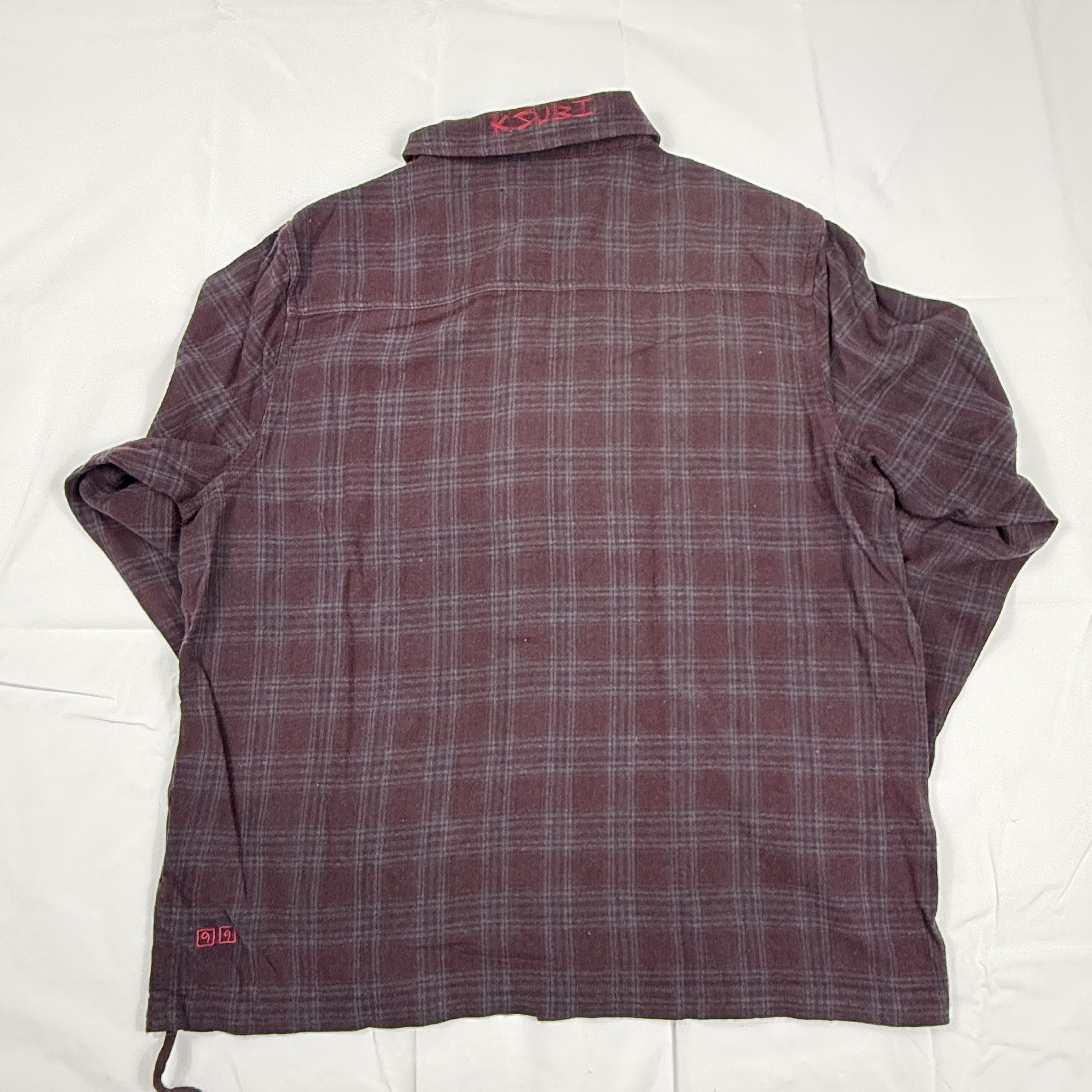 Ksubi Ksubi Spliced 999 LS Shirt Half T Burgundy Plaid Mens Large Size US L / EU 52-54 / 3 - 6 Thumbnail