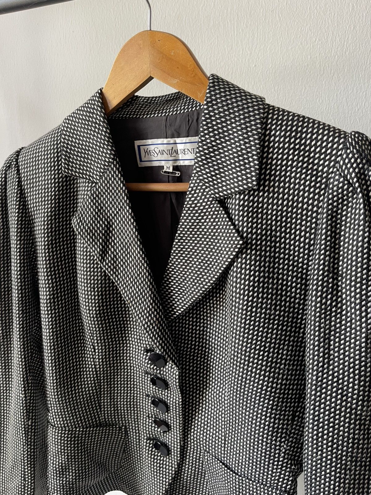 Yves Saint Laurent 90s Yves Saint Laurent Plaid Blazer Jacket Size M / US 6-8 / IT 42-44 - 7 Thumbnail