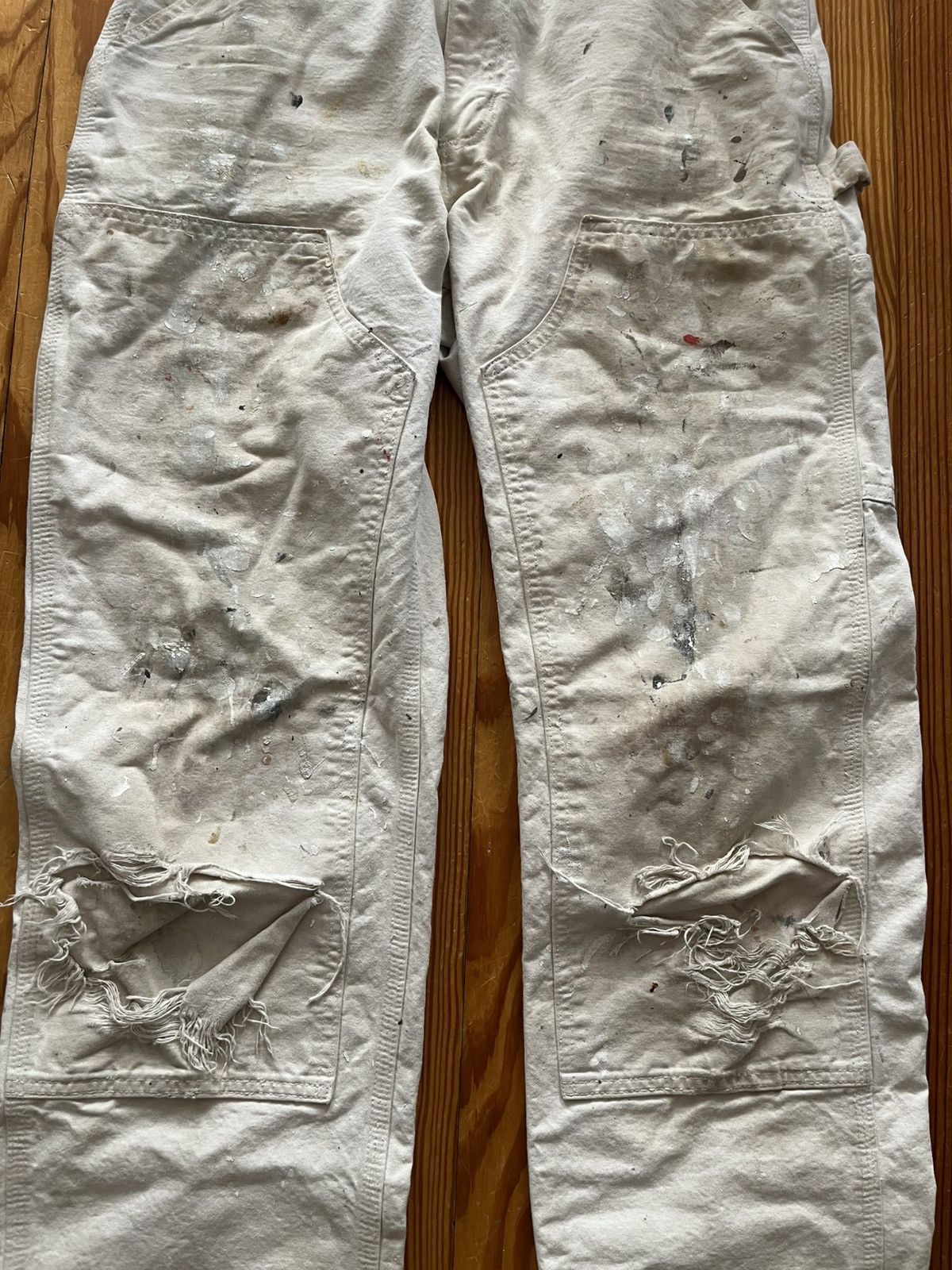 Carhartt Thrashed Vintage Carhartt Double Knee Painter Pants White Size US 32 / EU 48 - 3 Thumbnail