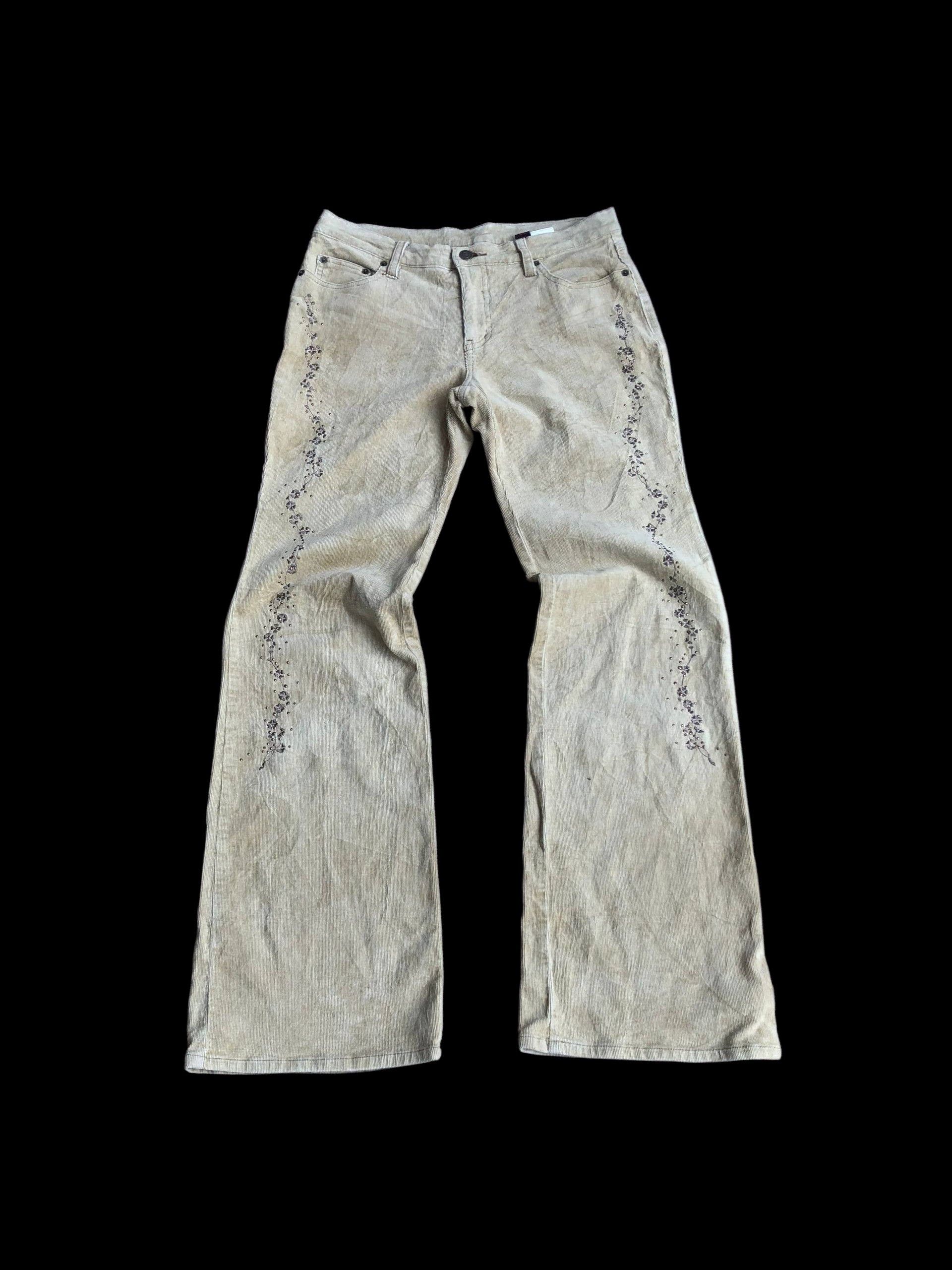 If Six Was Nine An Side Flared Bootcut Corduroy Floral embroidery Like Lgb Size US 29 - 1 Thumbnail