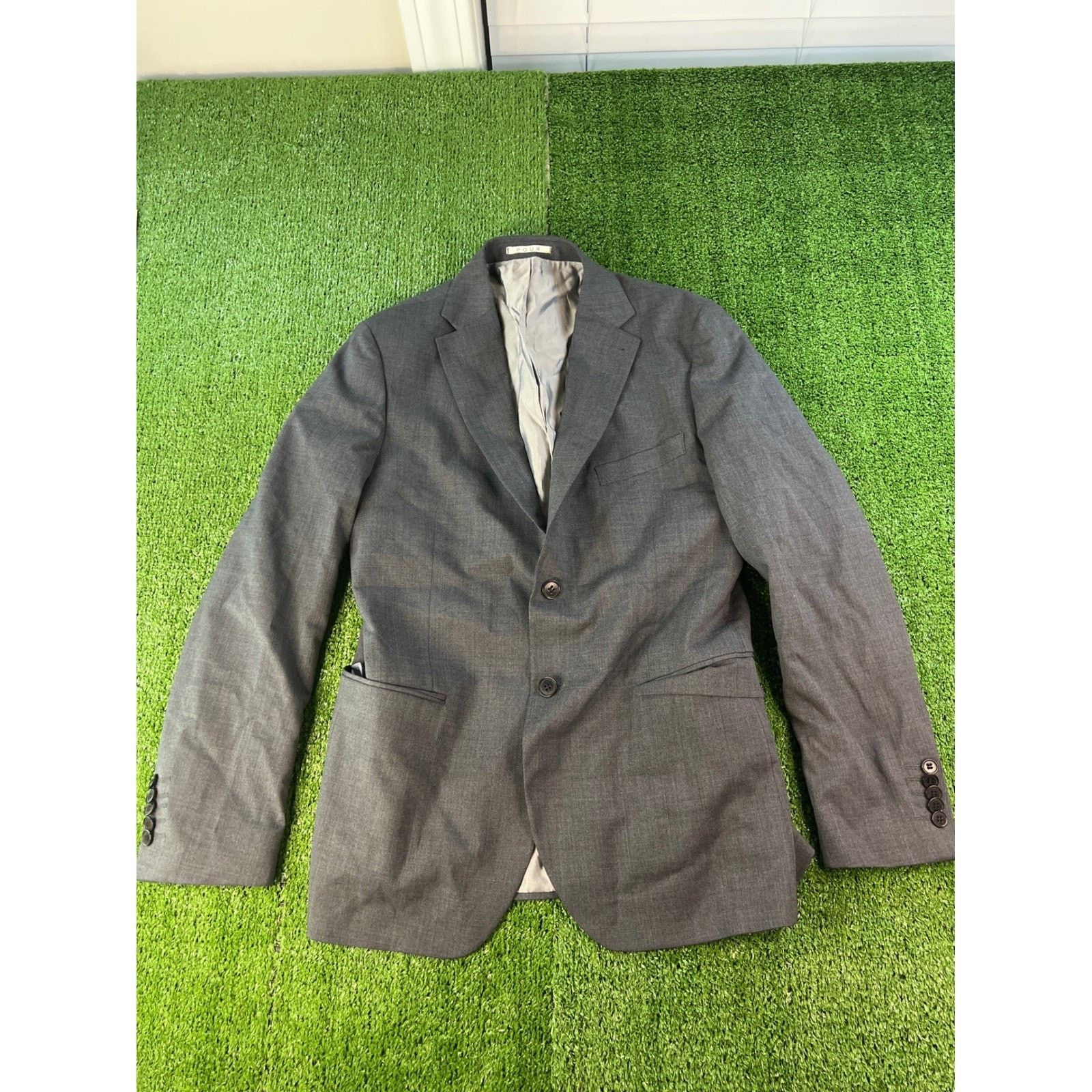Other Pour Homme Mens Gray Wool Blend Blazer Suit Jacket Size 48 Size US M / EU 48-50 / 2 - 1 Thumbnail