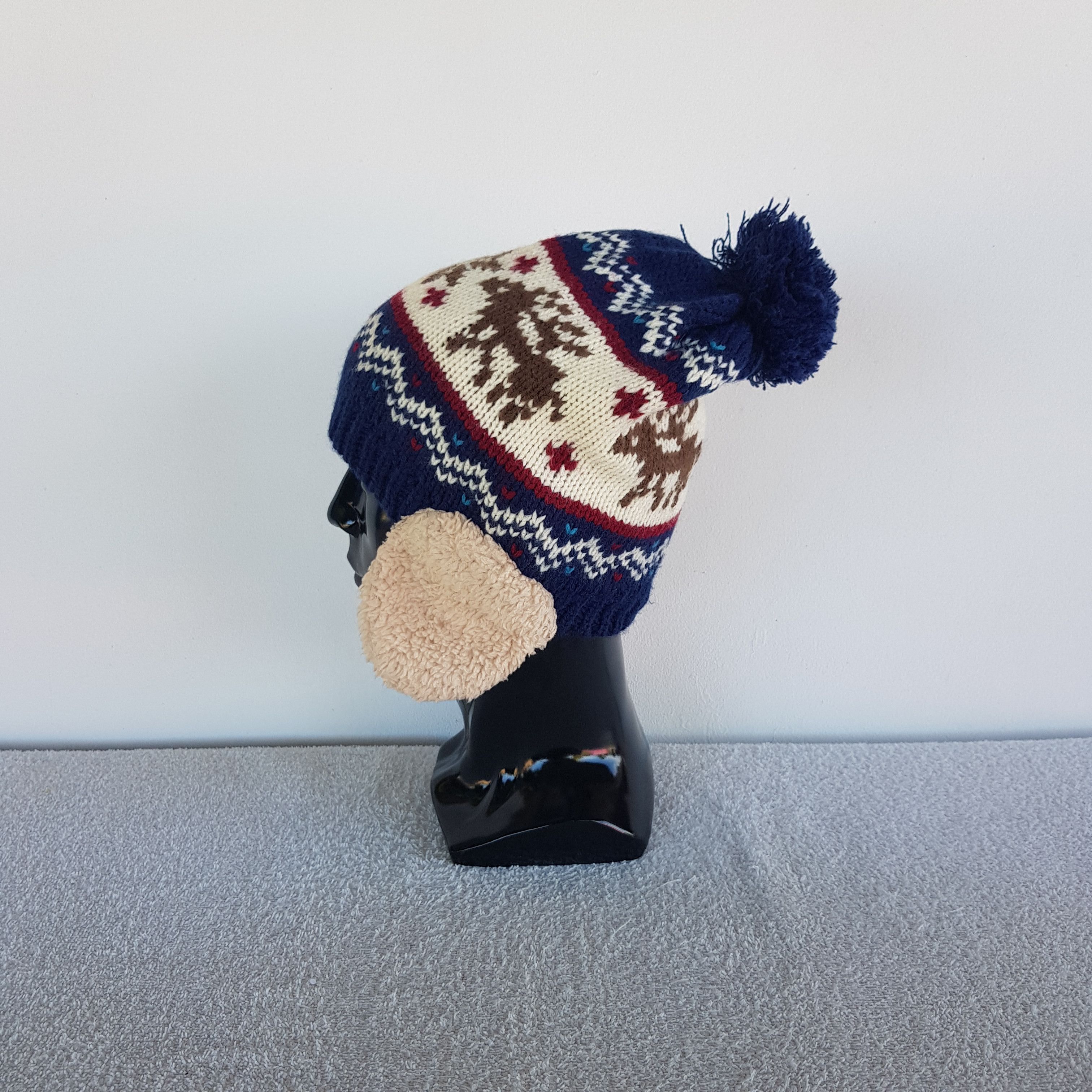 Other Vintage Motherway Earflap Beanie Deer Knit Snow Caps Hats. Size ONE SIZE - 5 Thumbnail