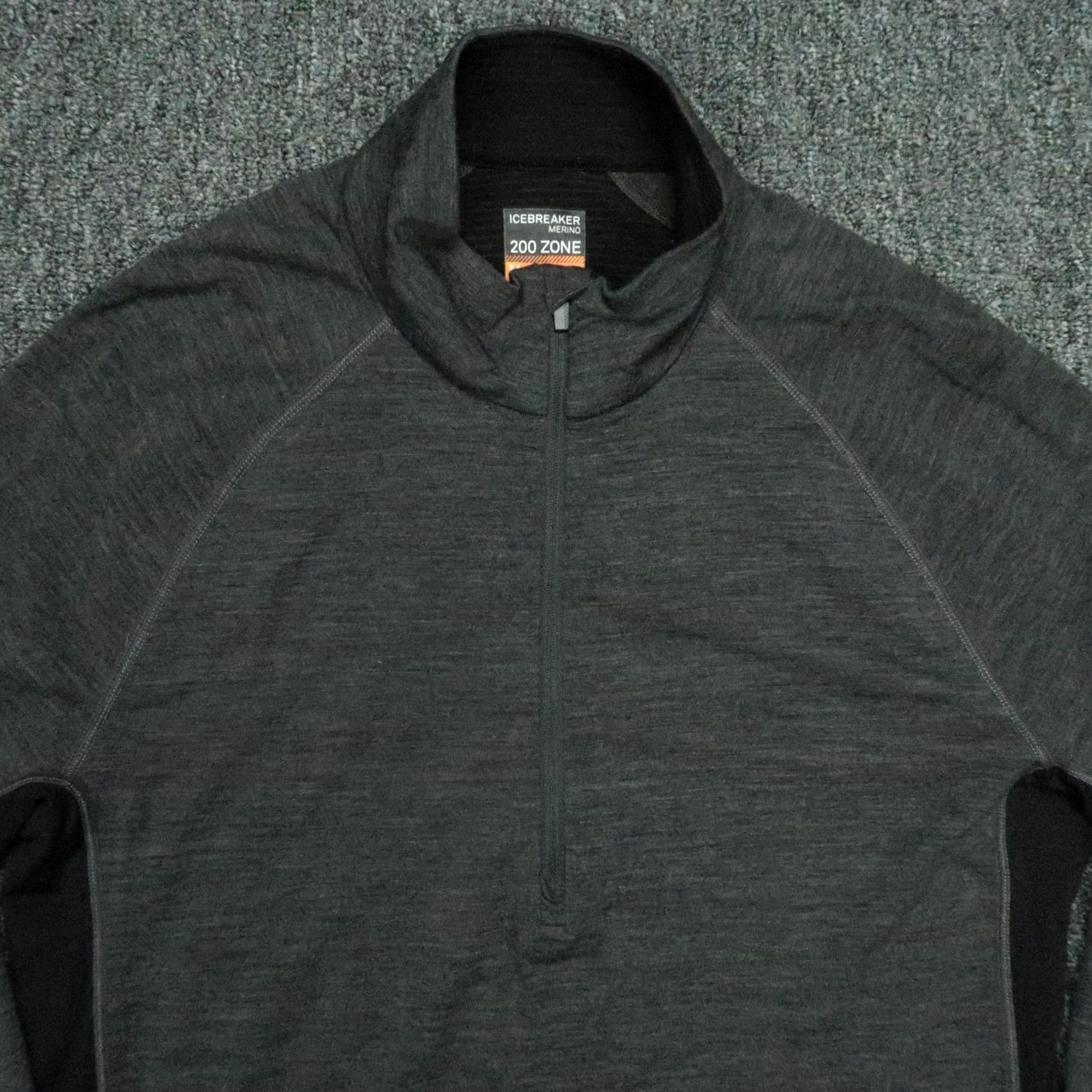 Icebreaker Icebreaker Pullover Mens M Gray 1/4 Zip Wool Performance Moisture Wicking Mock Neck Regular Long Sleeve Size M Gray 200 Zone Size US M / EU 48-50 / 2 - 2 Thumbnail