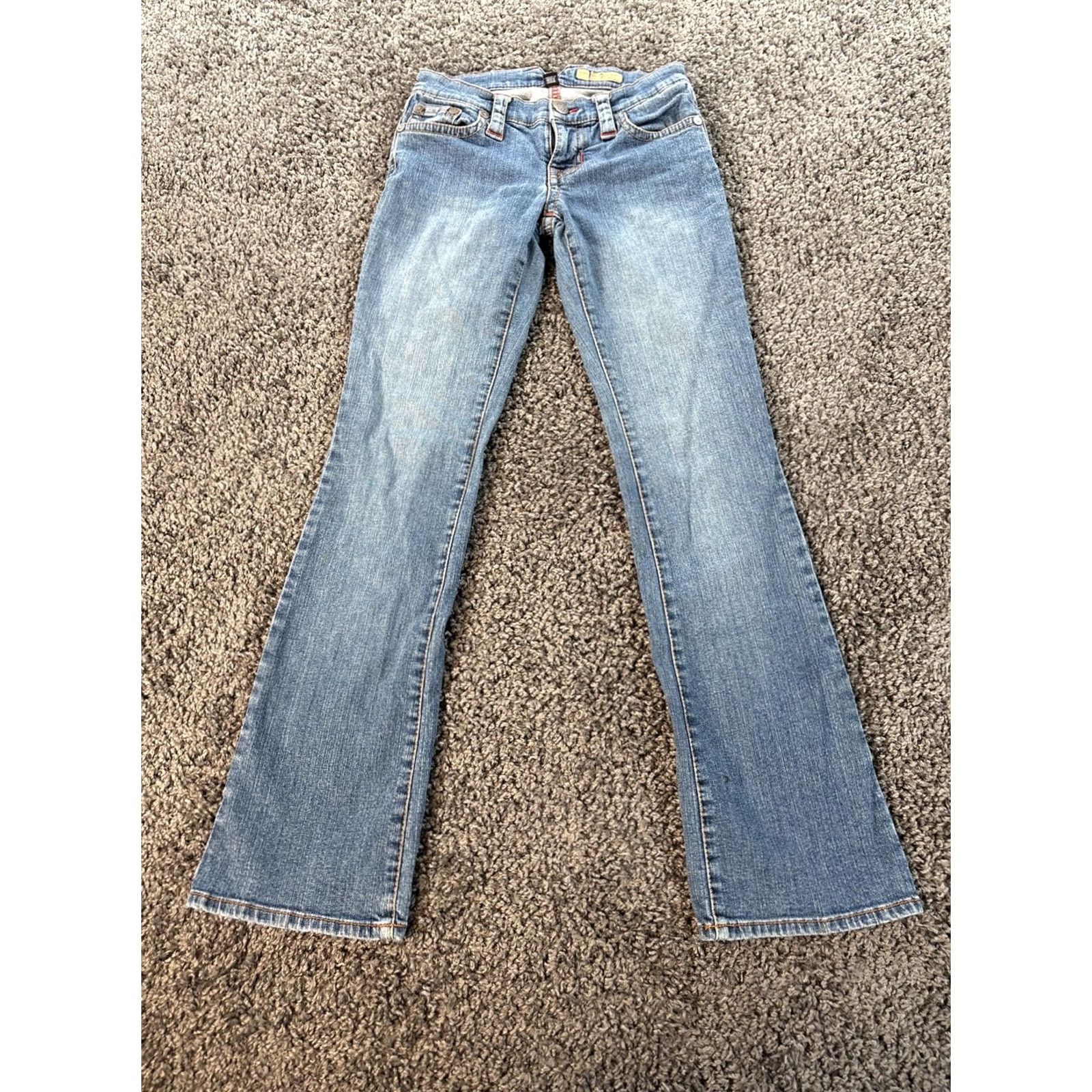 Vintage VINTAGE Tommy Jeans Jeans Womens 26x30 Blue Low Rise Boot Jeans 5-Pocket Distressed Flap Y2K Size 26" / US 2 / IT 38 - 7 Thumbnail