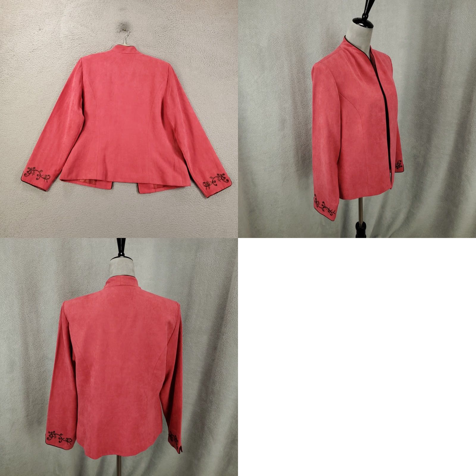 Coldwater Creek Coldwater Creek Jacket Womnes 12 Pink Beaded Faux Suede Open Front Blazer Size XL / US 12-14 / IT 48-50 - 8 Thumbnail