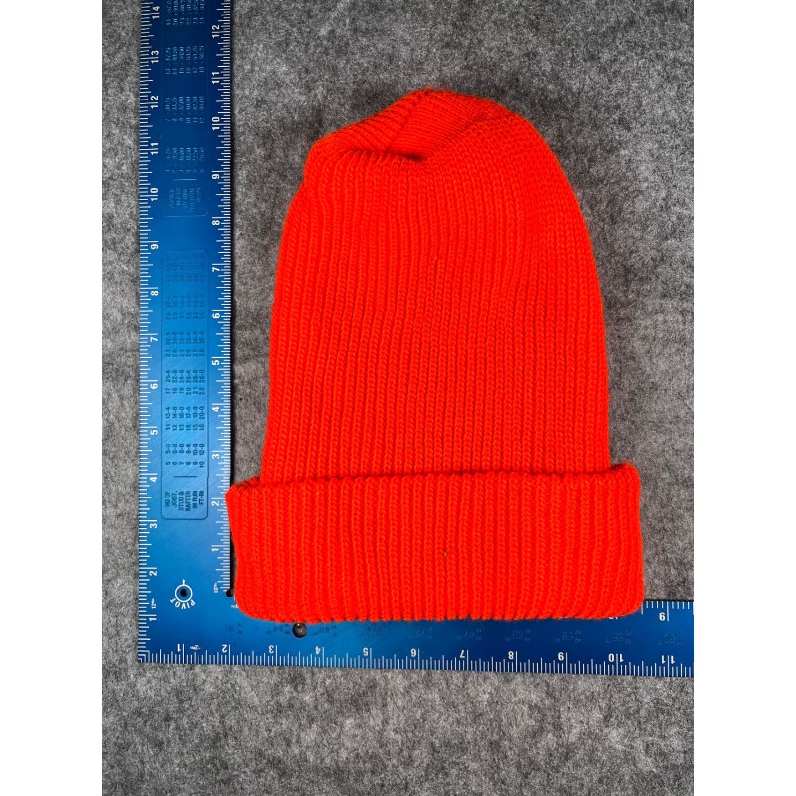 Vintage High Visibility Orange Knit Beanie Hat One Size Lightweight Hunting Ski Mens Size ONE SIZE - 4 Thumbnail
