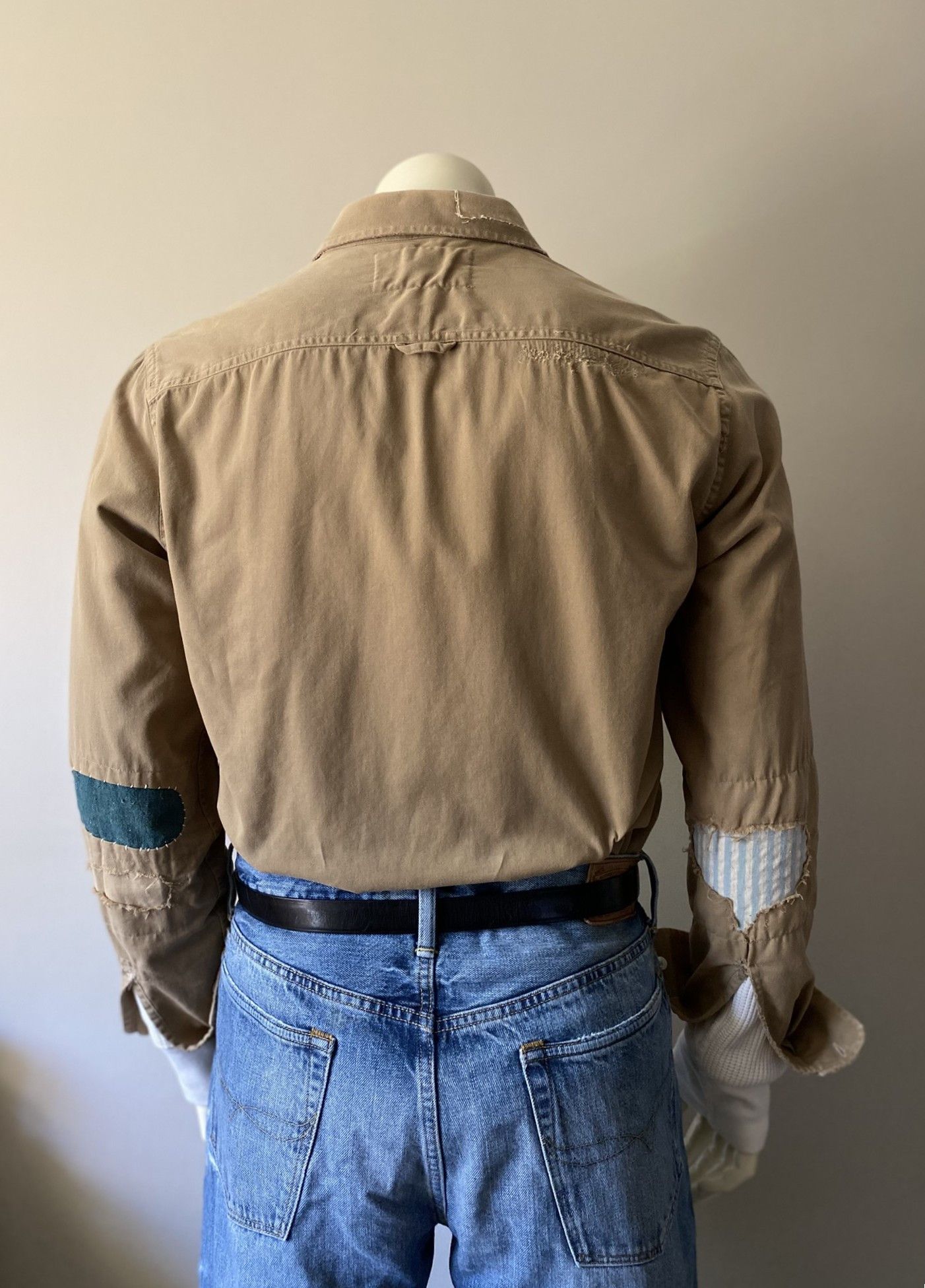 Kapital Repair Work Shirt - Khaki Twill Size US M / EU 48-50 / 2 - 3 Thumbnail