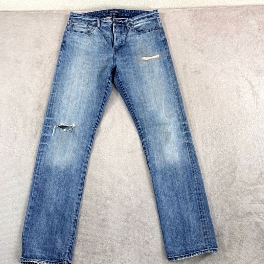 Banana Republic Banana Republic Premium Patchwork Distressed Selvedge Jeans Blue Men 34x34 Slim Mid Rise 5-Pocket Denim Slimming Casual Cowboy Style Shirts? Size US 33 - 6 Thumbnail