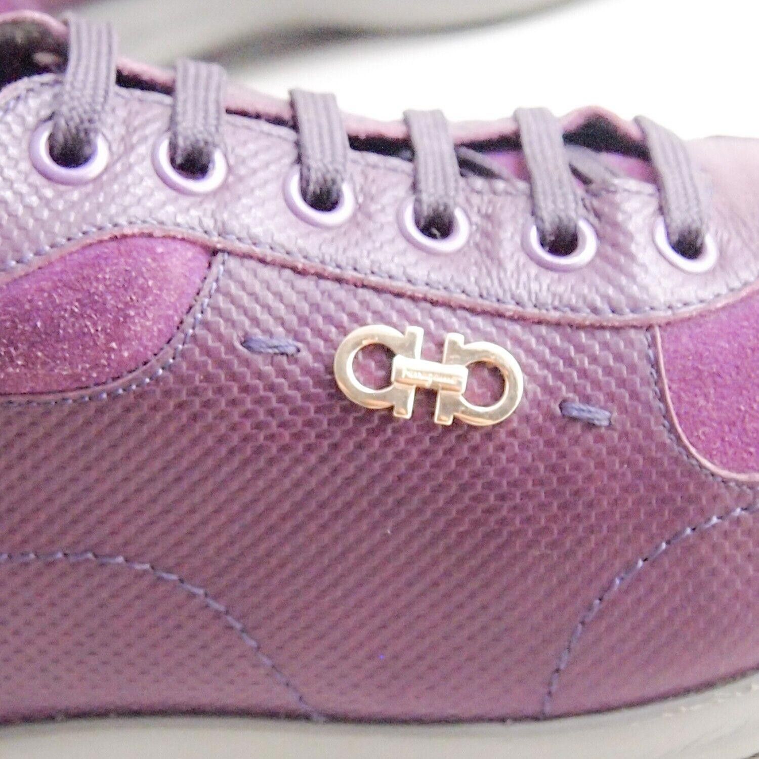 Salvatore Ferragamo Ferragamo Gancio Sneakers Purple Suede Leather EU 37 US 7 B Size US 7 / IT 37 - 5 Thumbnail