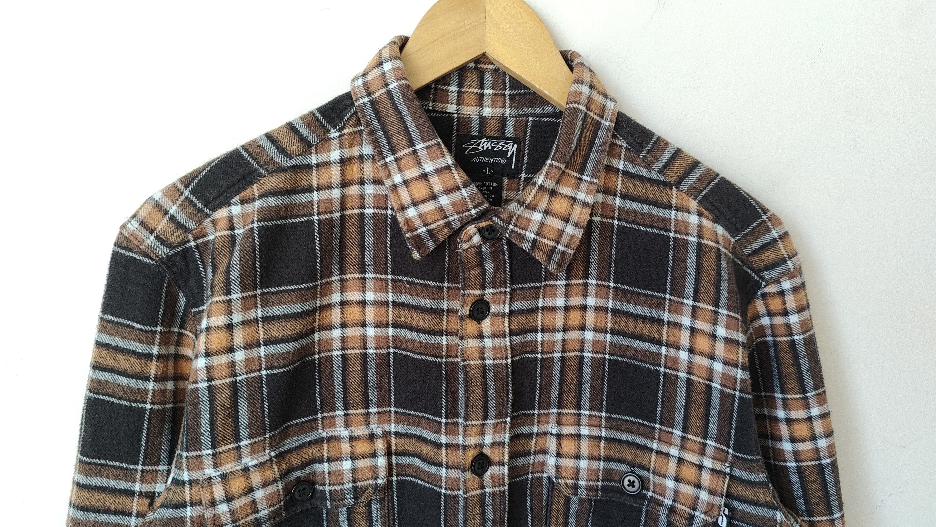 Stussy Stussy Authentic Vintage Checker Flannel Shirt Size US L / EU 52-54 / 3 - 2 Thumbnail