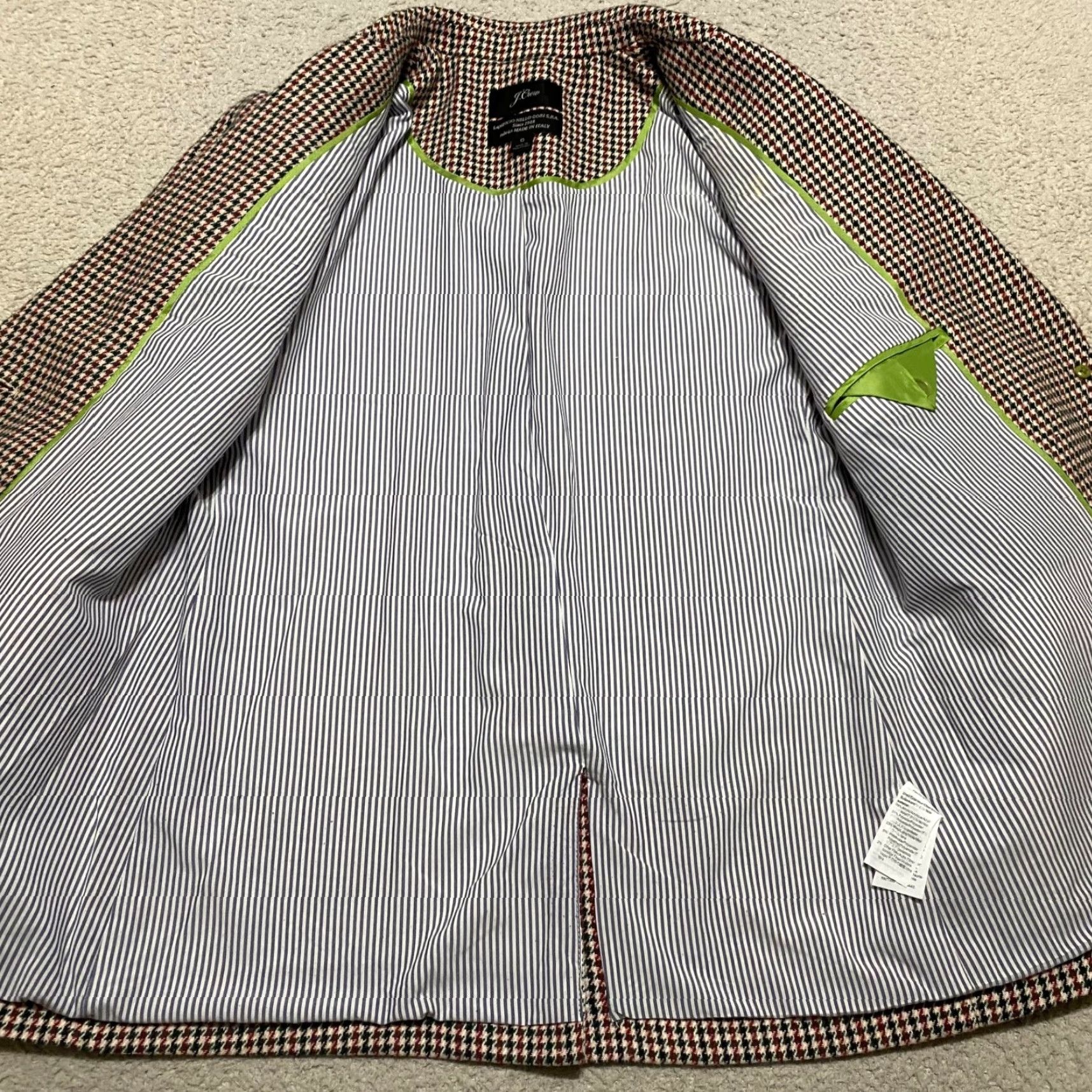 J.Crew J. Crew Blazer Womens 6 Multicolor Plaid Long Sleeve Nello Gori Italian Fabric Wool Knit Button Baggy? Size M / US 6-8 / IT 42-44 - 7 Thumbnail