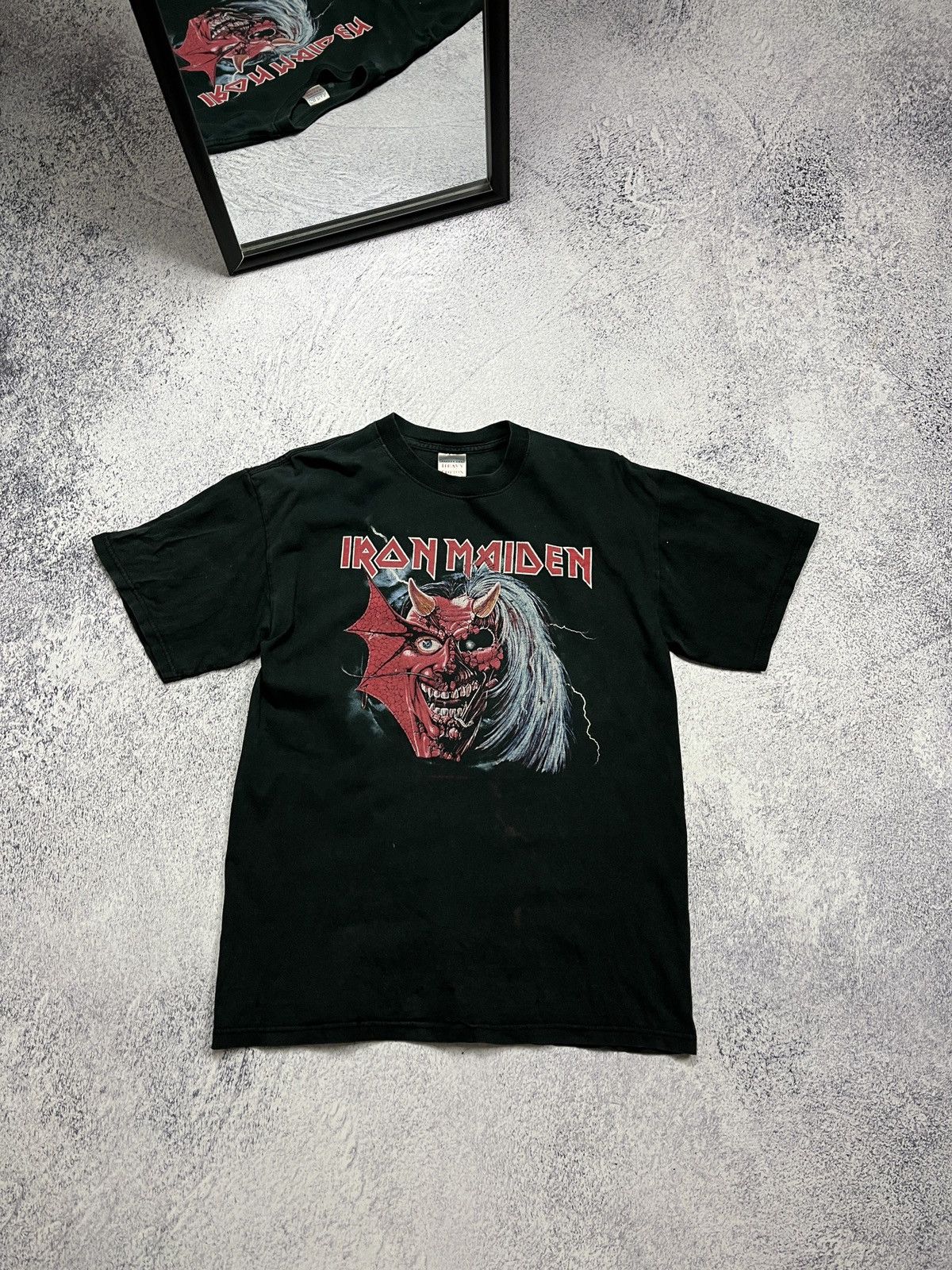 Band Tees × Iron Maiden × Vintage Vintage 2000's Iron Maiden Purgatory Tour Distressed T-shirt Size US M / EU 48-50 / 2 - 1 Thumbnail