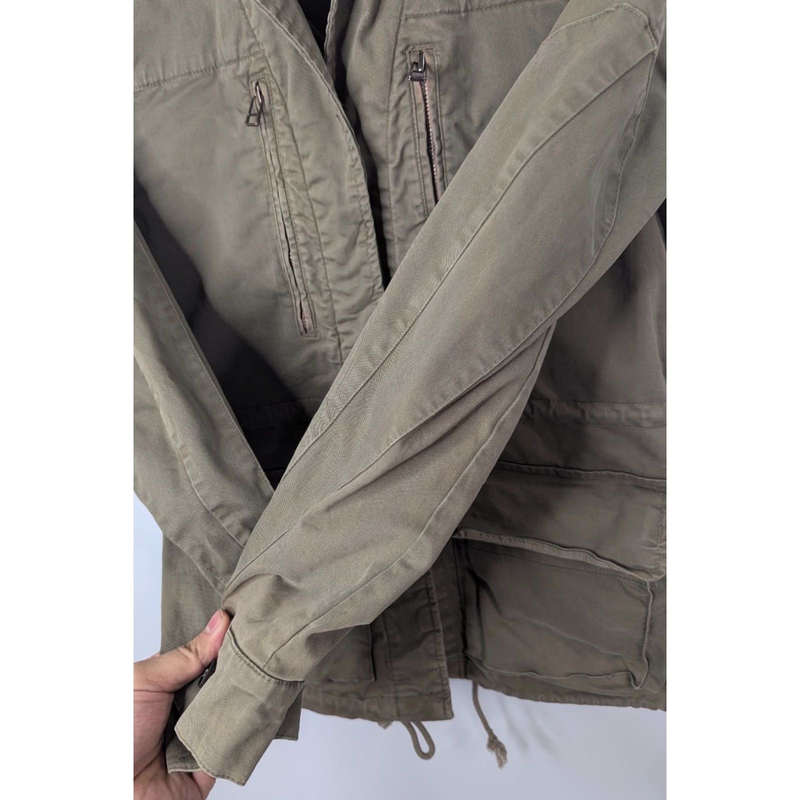 Zara VINTAGE Zara Basic Women Army Green Olive Military Utility Khaki Jacket Size Small Size S / US 4 / IT 40 - 5 Thumbnail