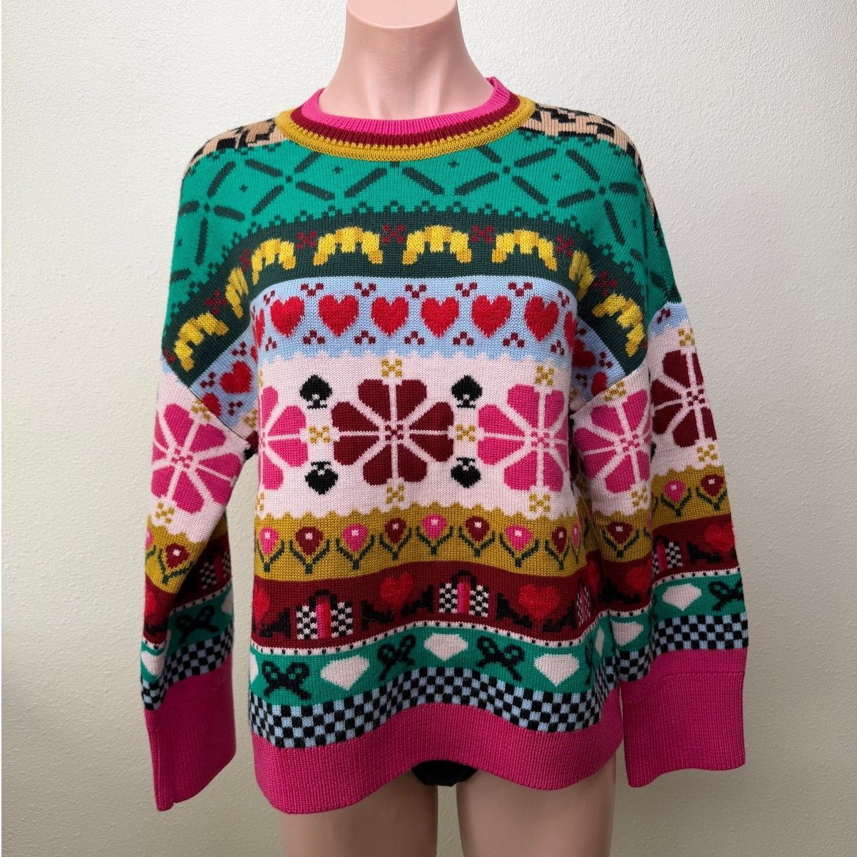 Kate Spade Kate Spade Multicolor Wool Mohair Floral Heart Sweater - S Size S / US 4 / IT 40 - 1 Thumbnail
