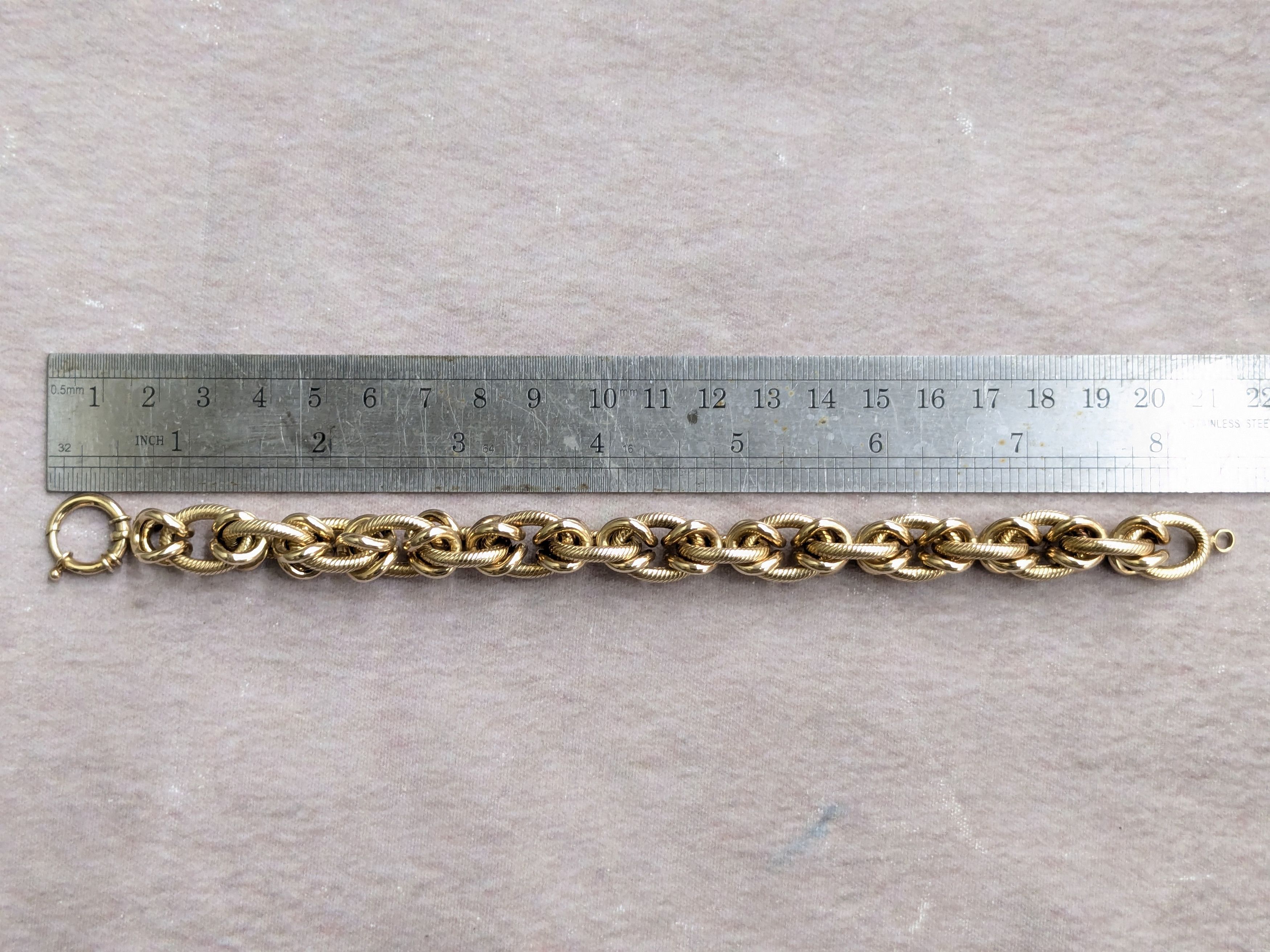 Jewelry Vintage Sterling Silver Bracelet Oval Vermeil Gold 8.25 Size ONE SIZE - 17 Thumbnail