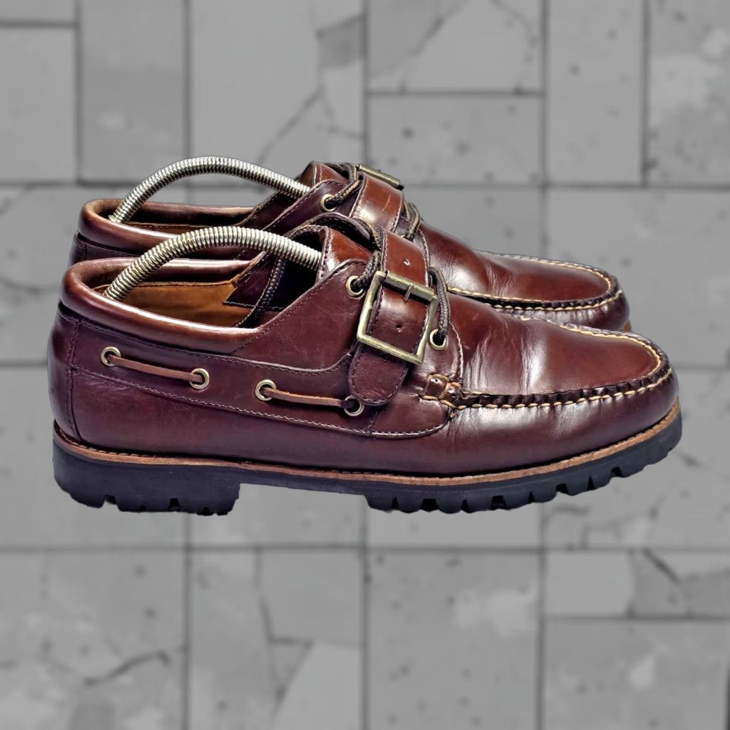 J.Crew J.CREW Hampshire Leather Dark Burgundy Buckle Derby Loafer Sz 10 Vibram Sole Leather Upper Leather Lining Dress Mens Shoes Size US 10 / EU 43 - 1 Thumbnail