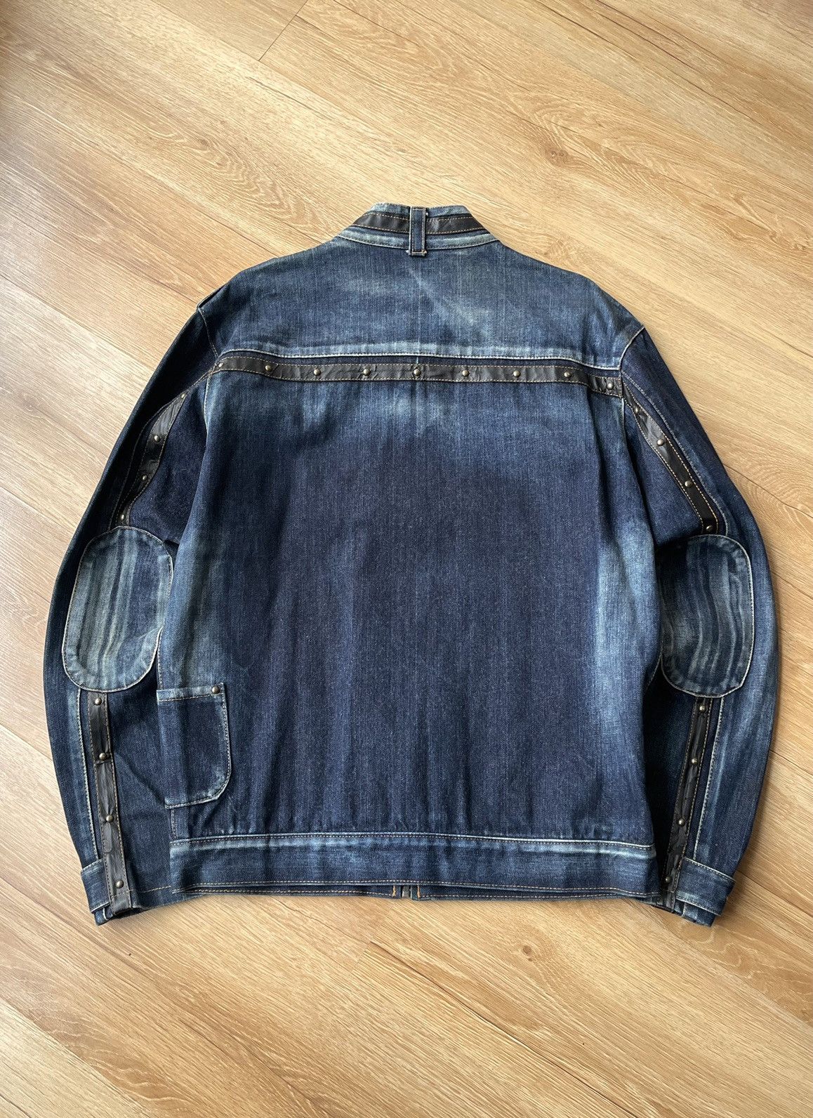 If Six Was Nine Vintage Distressed Carpenter Moto Zip Denim Jacket y2k Size US L / EU 52-54 / 3 - 12 Thumbnail