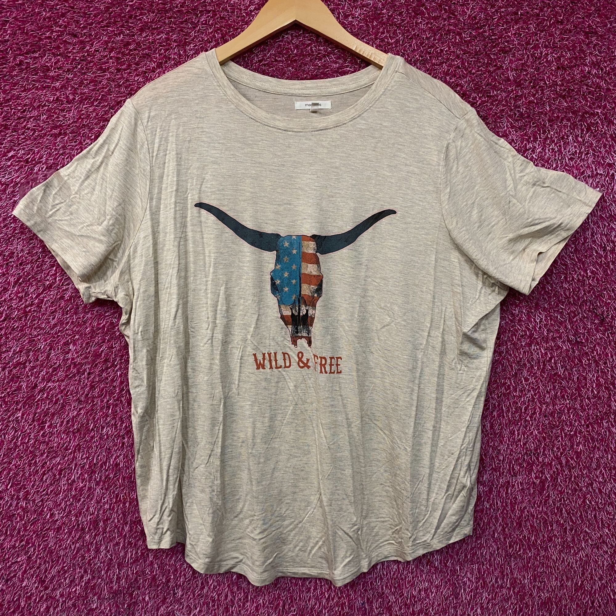 Other Maurices Americana Wild & Free Graphic T-Shirt 1X Size XL / US 12-14 / IT 48-50 - 1 Thumbnail