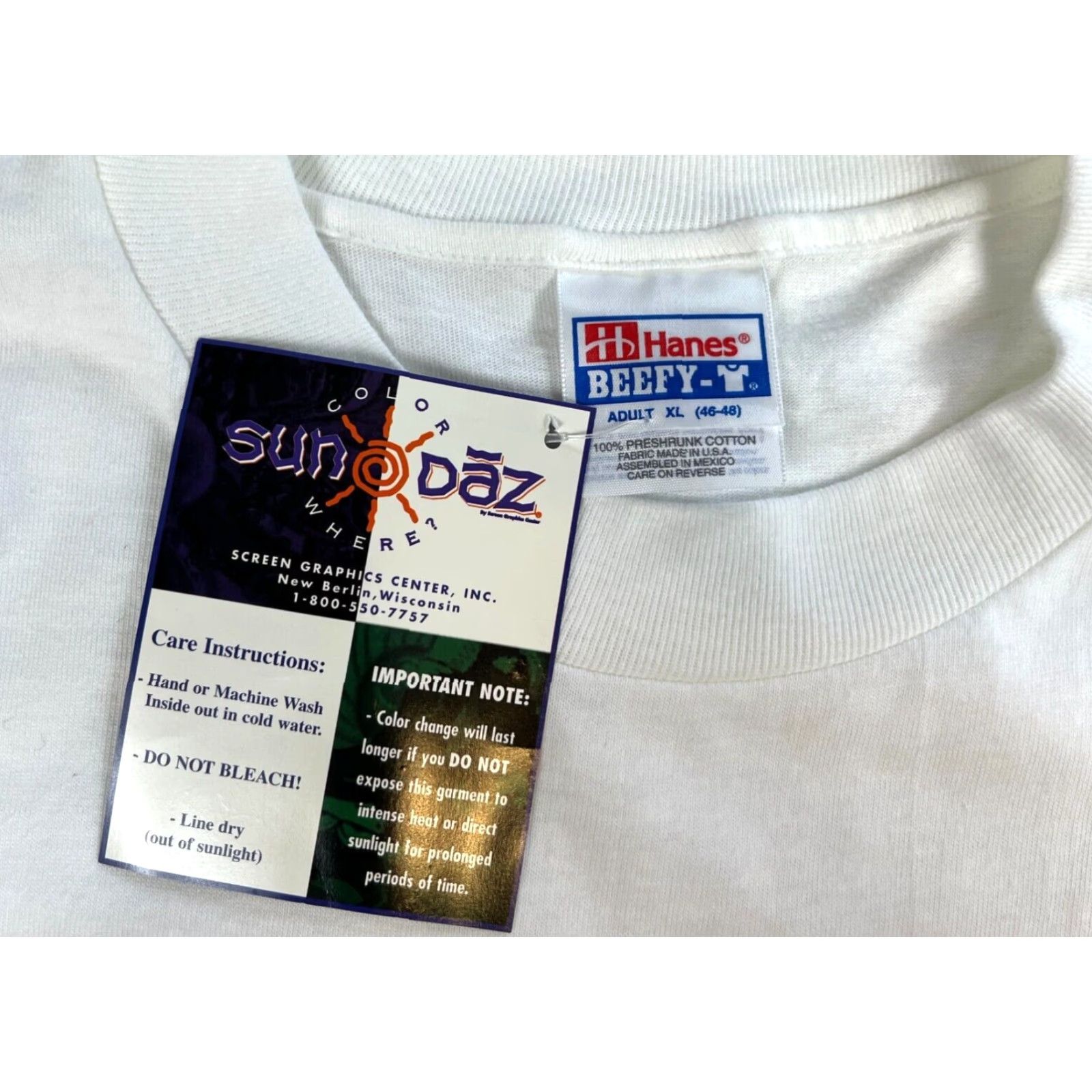 Hanes VINTAGE NWT 1996 USA Atlanta Olympic Games Hanes Beefy-T T-Shirt XL White Mens 90s Sports USA Size US XL / EU 56 / 4 - 6 Thumbnail