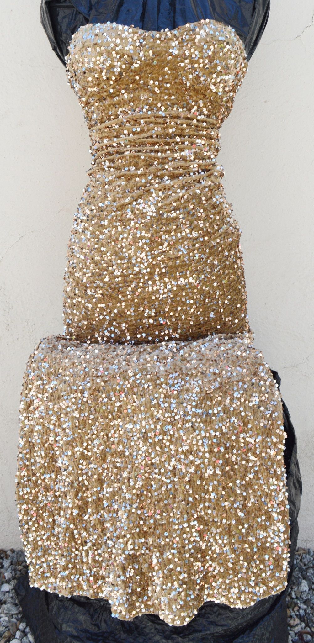 Other LONG MAXI DRESS SEQUIN / GLITTER STRAPLESS STRETCH LINED Size XS / US 0-2 / IT 36-38 - 2 Thumbnail