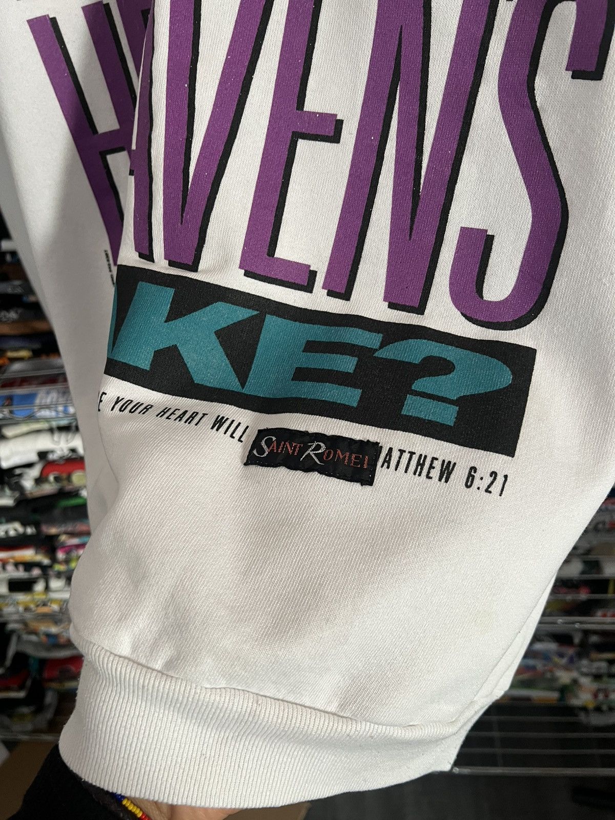 Jerzees 1992 What are you Doing for Heaven’s sake? Jesus Crewneck Size US L / EU 52-54 / 3 - 4 Thumbnail