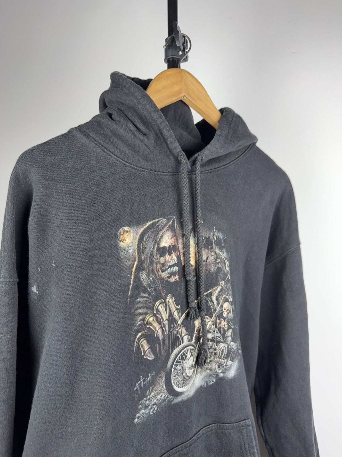 Harley Davidson Vintage 90s Faded Biker Death on Harley Logo Moto Hoodie Size US L / EU 52-54 / 3 - 5 Thumbnail