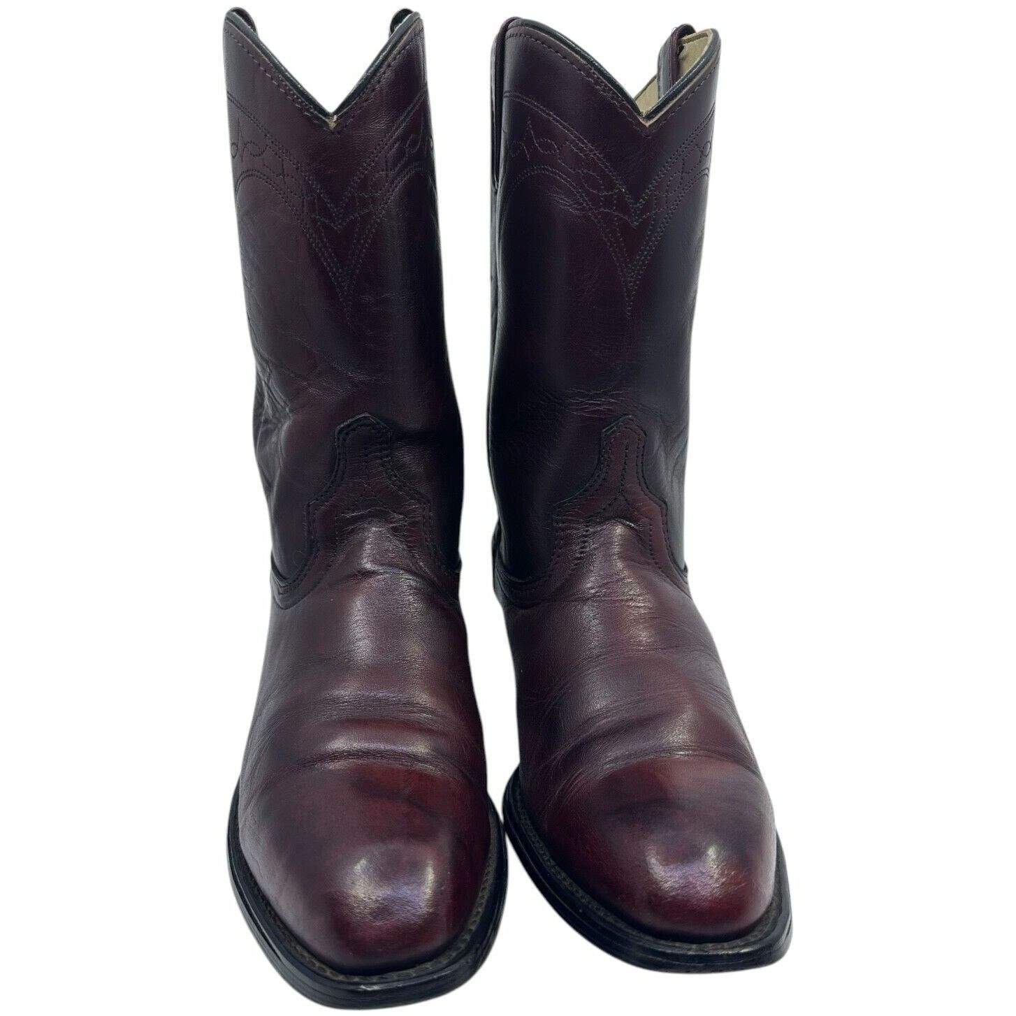 Acme Clothing Vintage Acme Mens Cowboy Burgundy Boots Leather sz. 8.5D Size US 8.5 / EU 41-42 - 3 Thumbnail