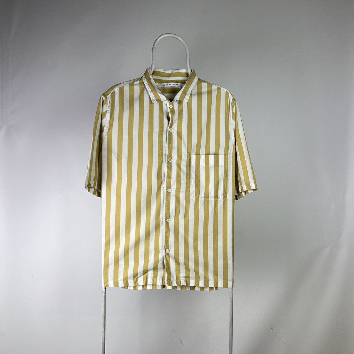Uniqlo Lemaire Striped Open Collar Short Sleeve Shirt Men's