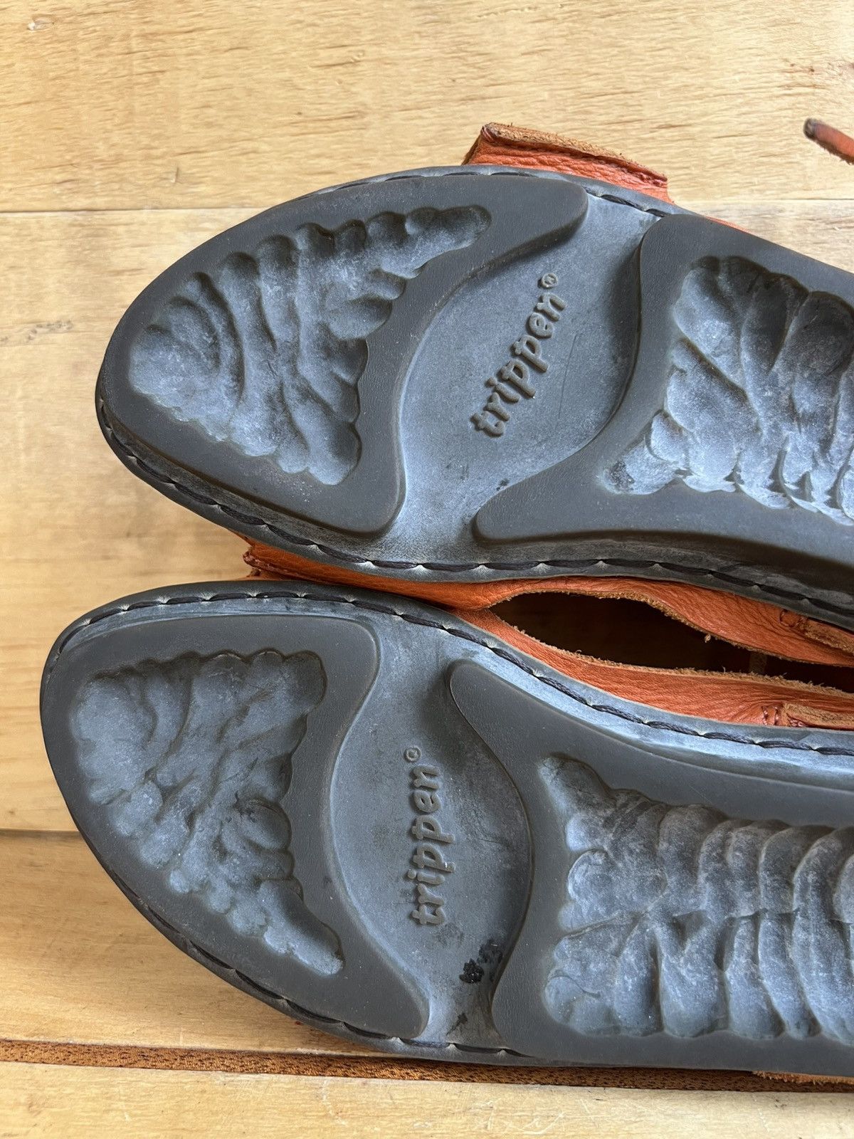 Trippen Trippen Womens Curls Orange Leather Sandals Size US 8 / IT 38 - 11 Thumbnail