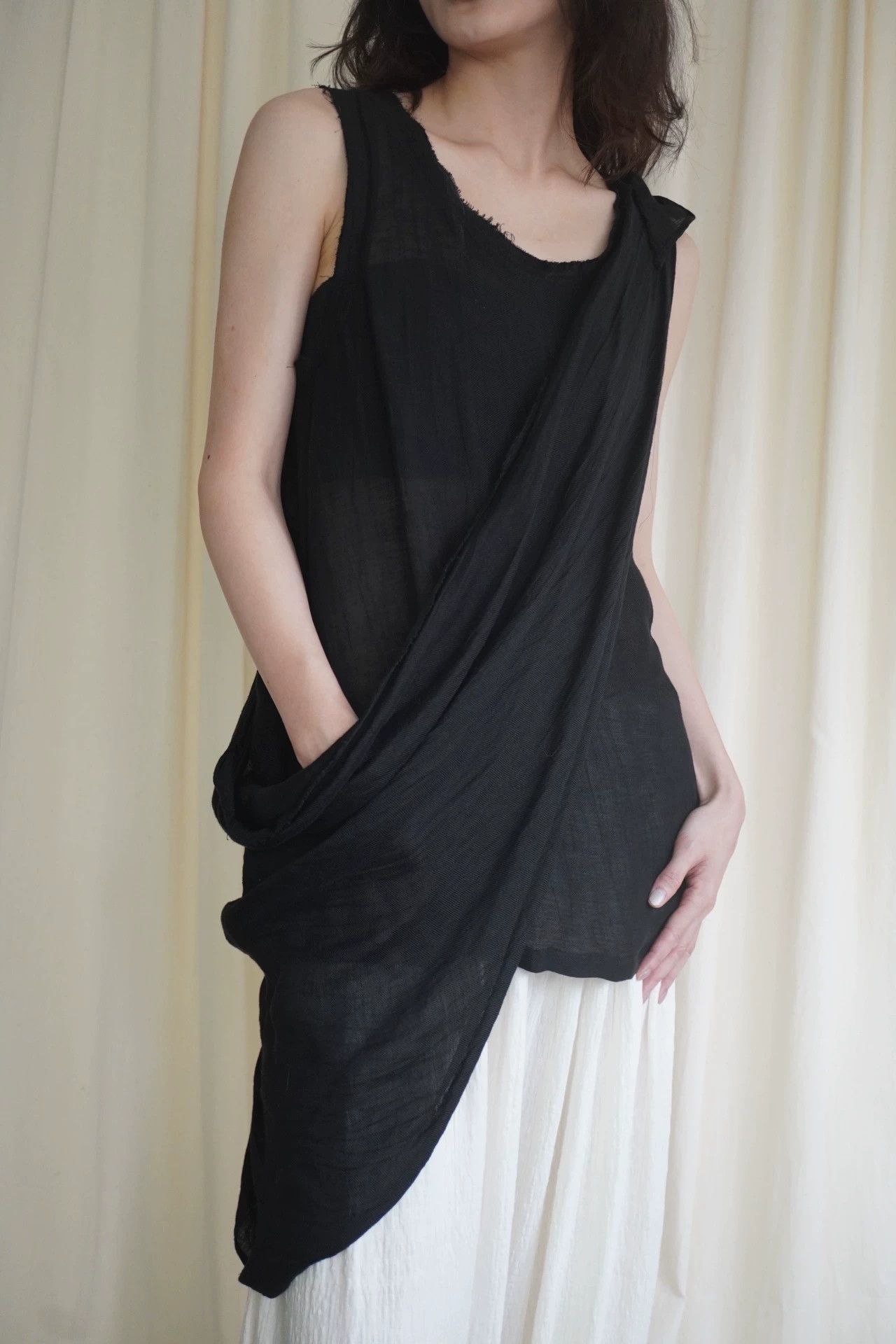 Yohji Yamamoto Yohji Yamamoto 2000s Linen Suspender Sleeveless Top Size ONE SIZE - 8 Thumbnail