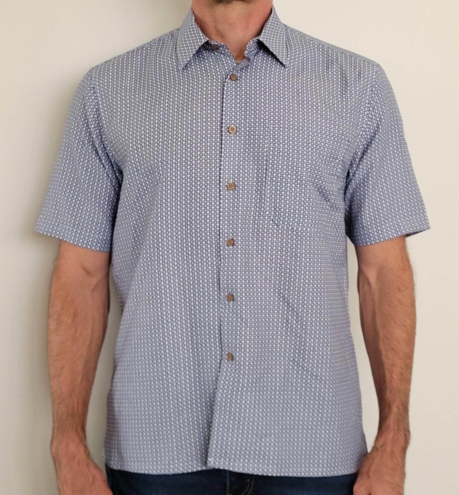 Other Stellini Men’s M Blue Micro Print Short Sleeve Button Shirt Size US M / EU 48-50 / 2 - 1 Thumbnail