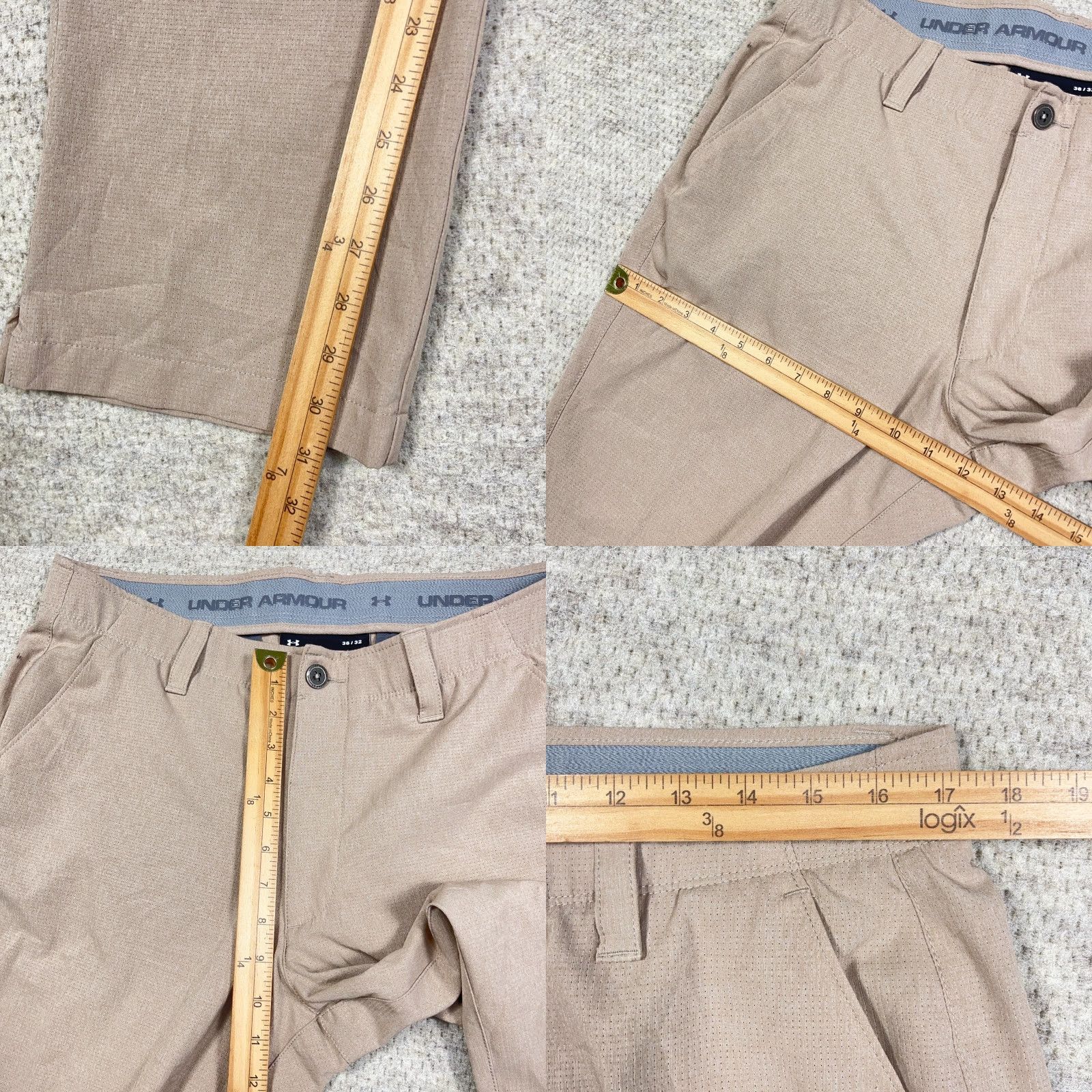 Under Armour Under Armour Golf Pants Men 36x32 Khaki Chino Heat Gear Performance Golf Beig​e Breathable Moisture Wicking Pockets Flat Front Regular Straight Size US 36 / EU 52 - 8 Thumbnail
