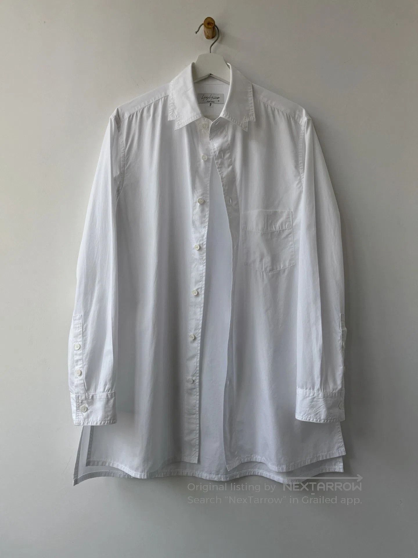 Yohji Yamamoto Yohji Yamamoto 21AW Asymmetric Collar Shirt. Size US M / EU 48-50 / 2 - 2 Thumbnail