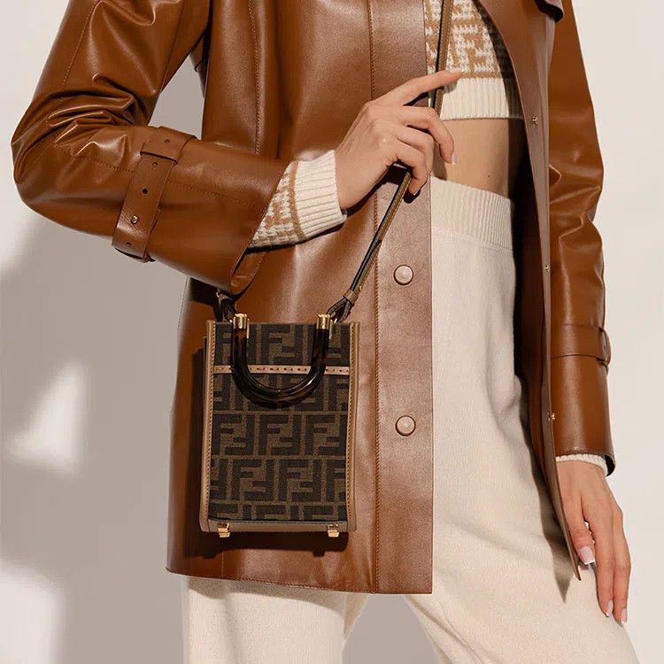 Fendi o1s1wg110326 Size: OS/Mini Shunshine Shopper in Brown Size ONE SIZE - 6 Thumbnail