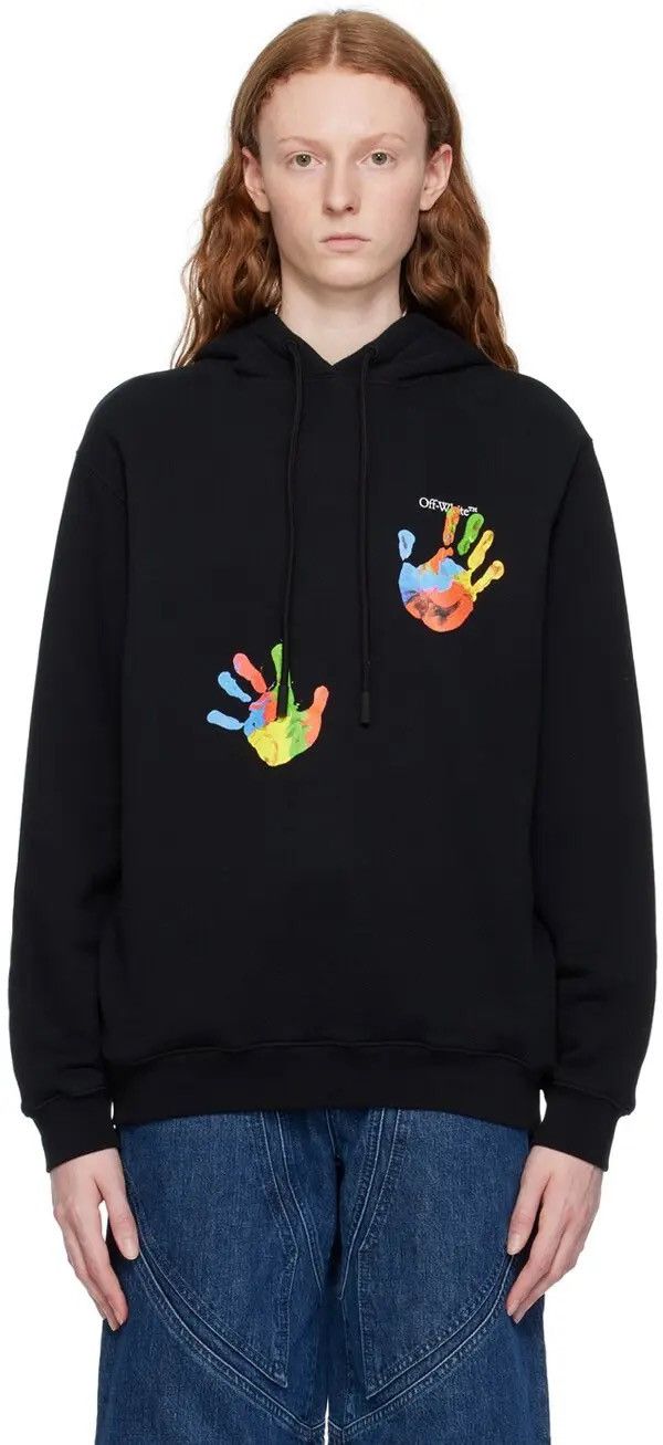 Off-White Off-White Hand-Print Drawstring Hoodie Size S / US 4 / IT 40 - 9 Thumbnail