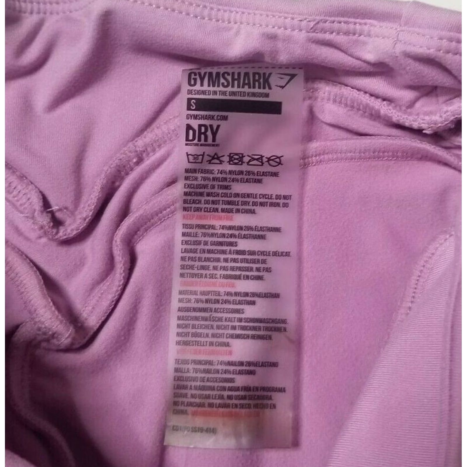 Gymshark Gymshark Leggings S Womens Pink Logo Nylon Elastane Pull On Inseam 26 Activewear Moisture Management Size 28" / US 6 / IT 42 - 7 Thumbnail