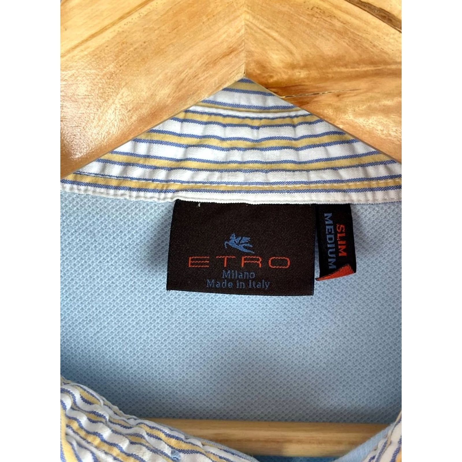 Etro Etro Milano Polo Shirt Mens Size M Blue Cotton Short Sleeve Slim Fit Size US M / EU 48-50 / 2 - 3 Thumbnail