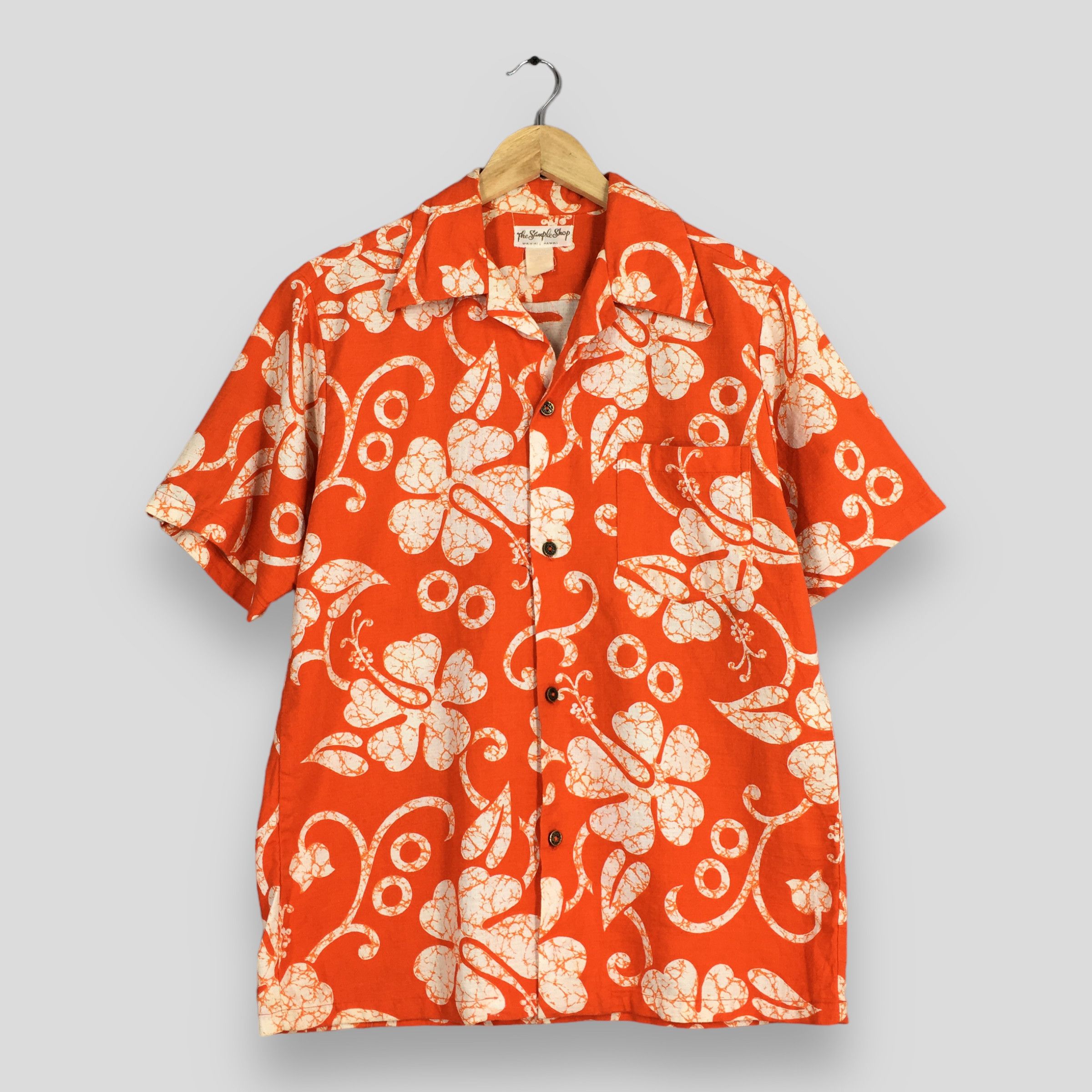 70's Hawaiian Hibiscus Tropical Waikiki Hawaii Shirt Medium