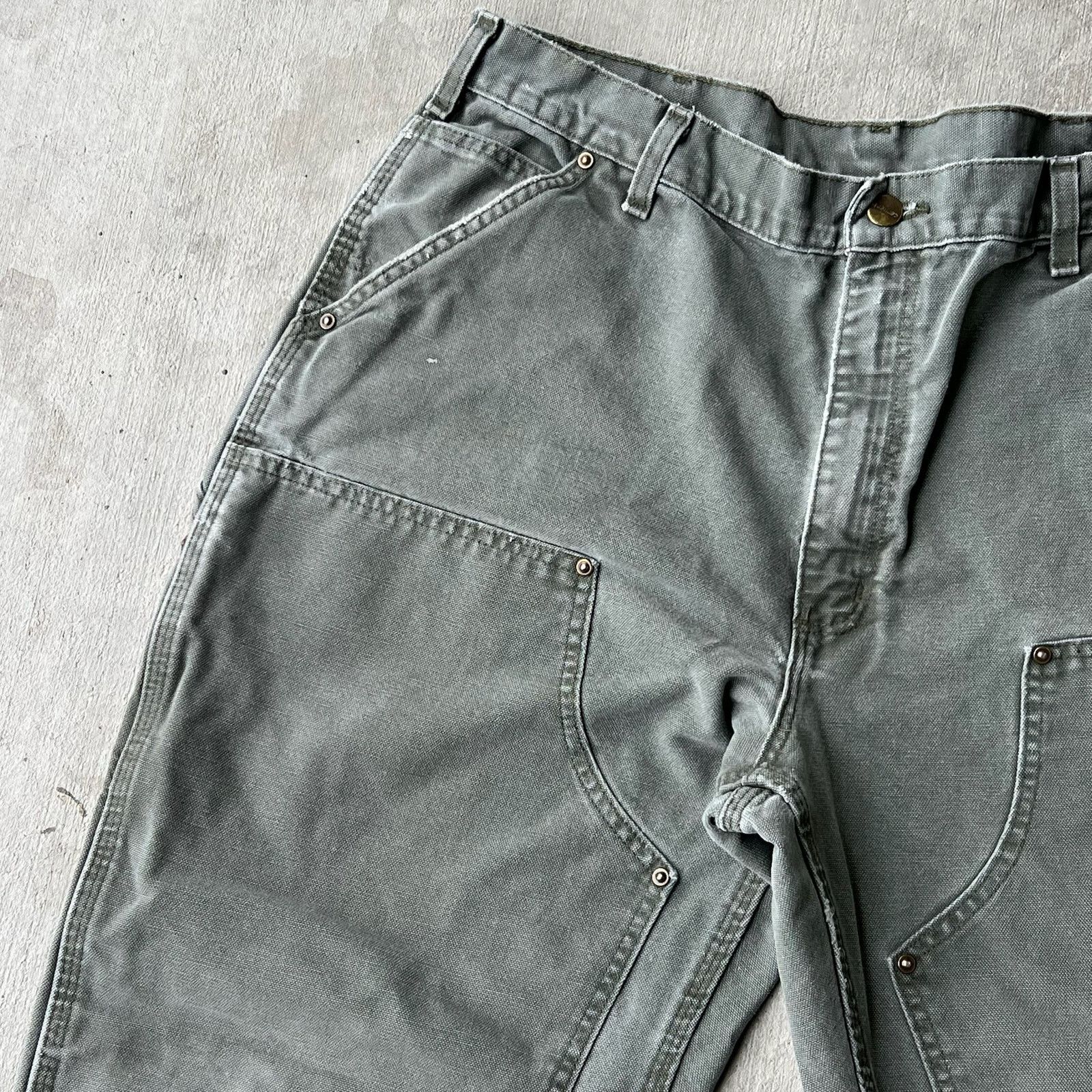 Carhartt × Vintage Carhartt MOS green double knee work wear carpenter pants Size US 35 - 3 Thumbnail