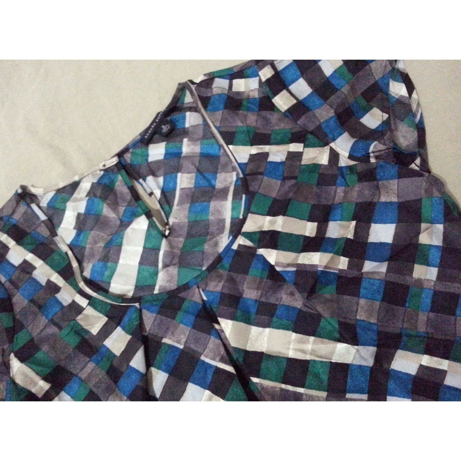 Banana Republic Womens Banana Republic Silk Blouse S Small Blue Green Size S / US 4 / IT 40 - 3 Thumbnail