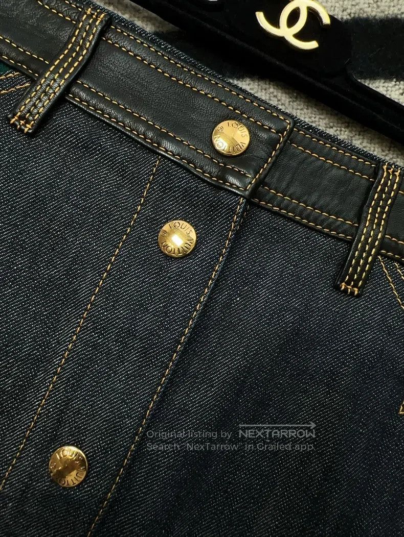 Louis Vuitton Louis Vuitton Denim patchwork skirt Size 33" - 5 Thumbnail