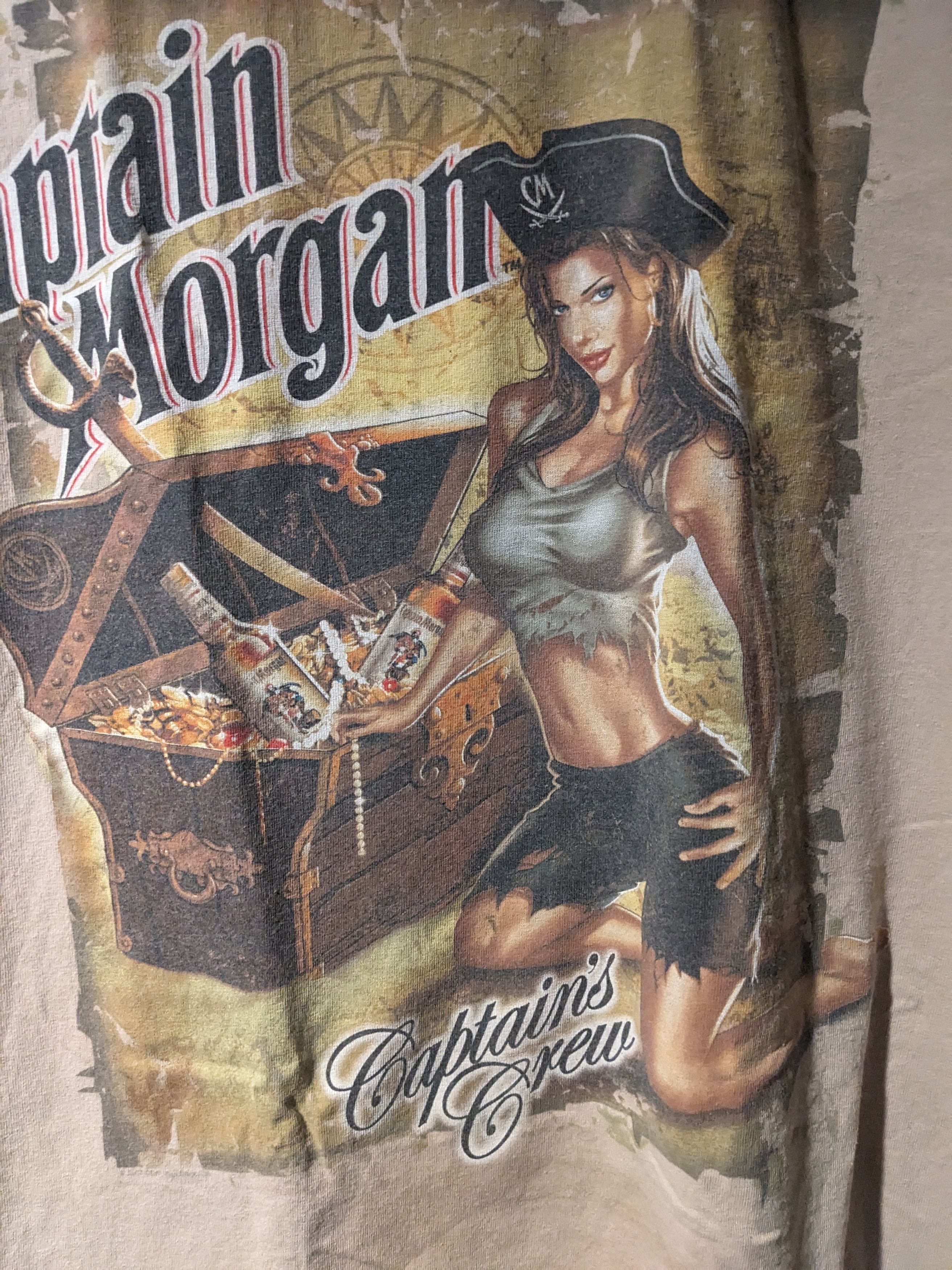 Vintage Vintage 2007 Captain Morgan Rum Alcohol Beige Large T-Shirt Size US L / EU 52-54 / 3 - 2 Thumbnail