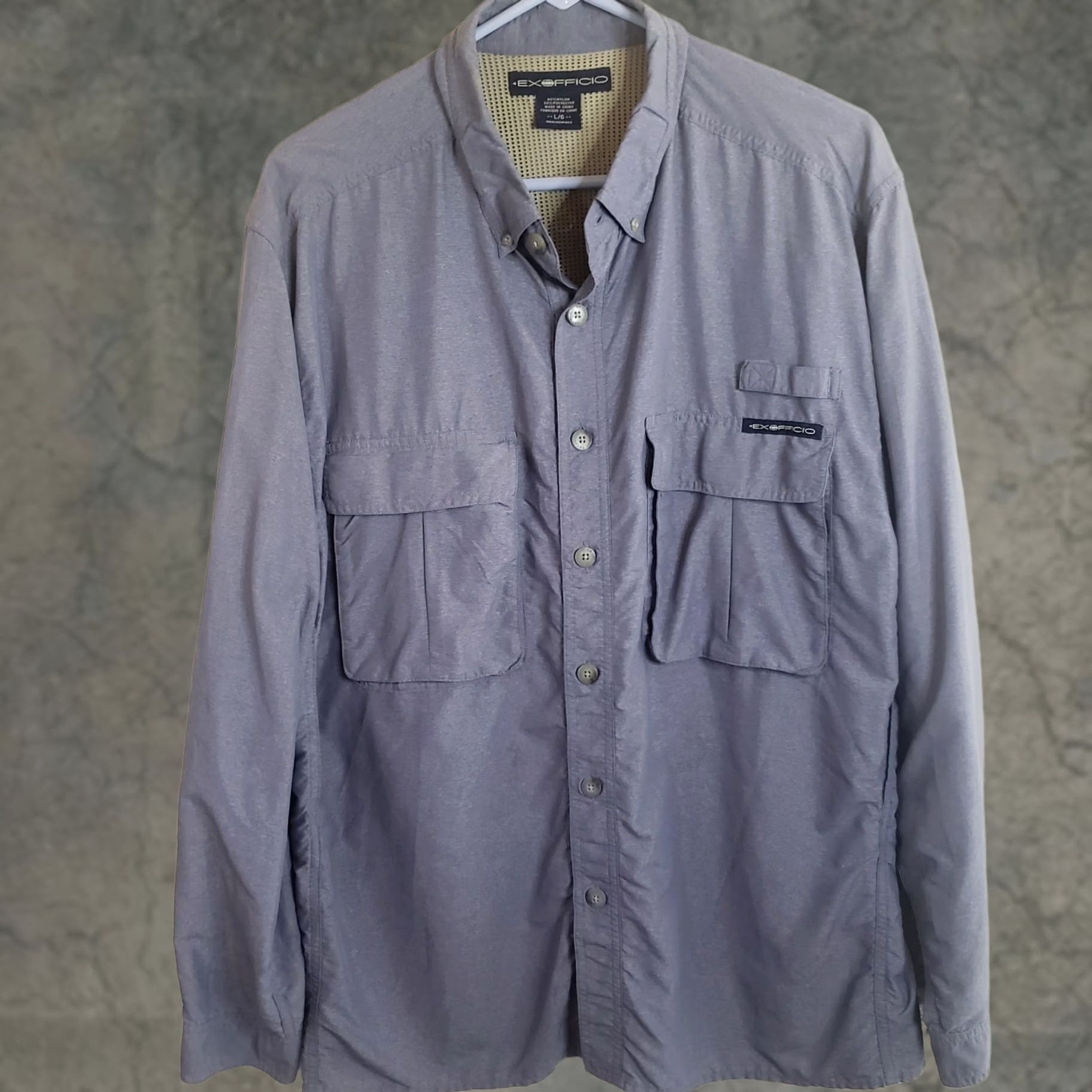 ExOfficio Exofficio Shirt Mens L Blue Logo Long Sleeve Button-Up Pockets Rollup Sl Size US L / EU 52-54 / 3 - 1 Thumbnail