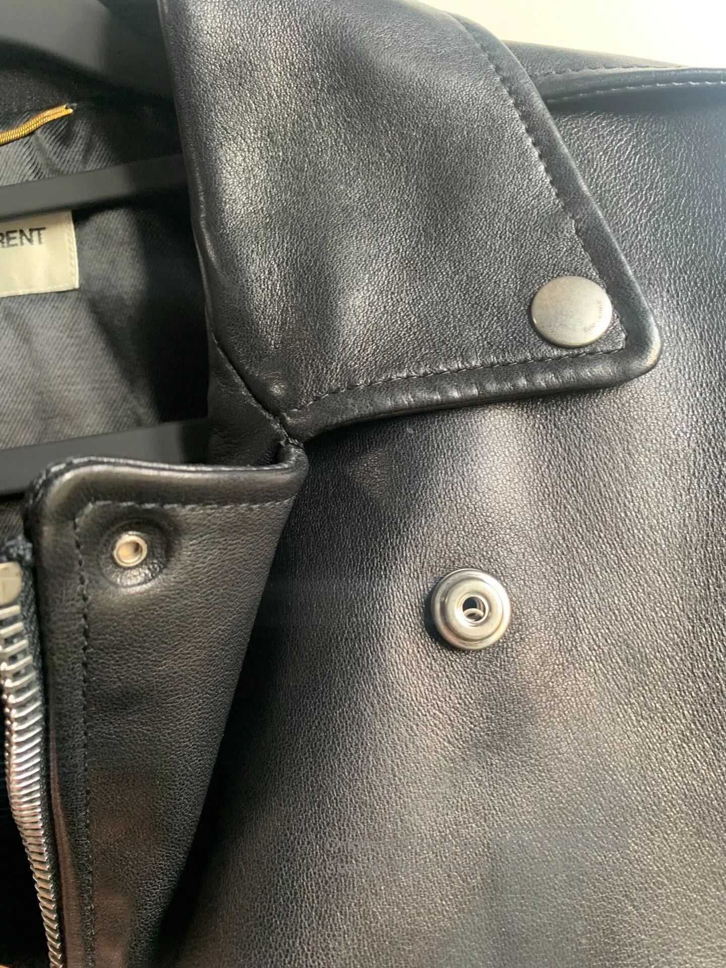 Yves Saint Laurent YSL Biker Black Short Leather Jacket. Size XS / US 0-2 / IT 36-38 - 3 Thumbnail