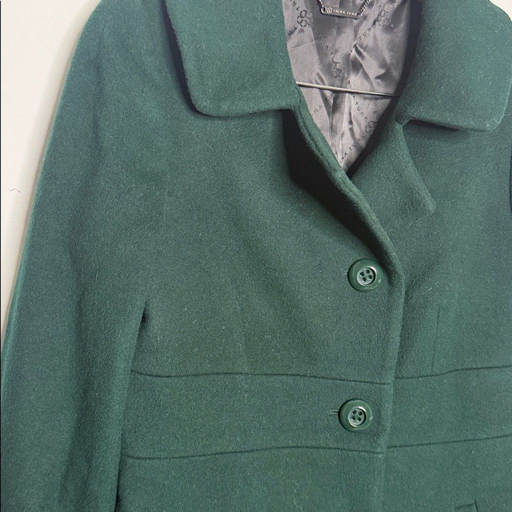 Trina Turk Trina Turk 80% lambs wool deep green trench coat jacket sz 4 Size S / US 4 / IT 40 - 4 Thumbnail